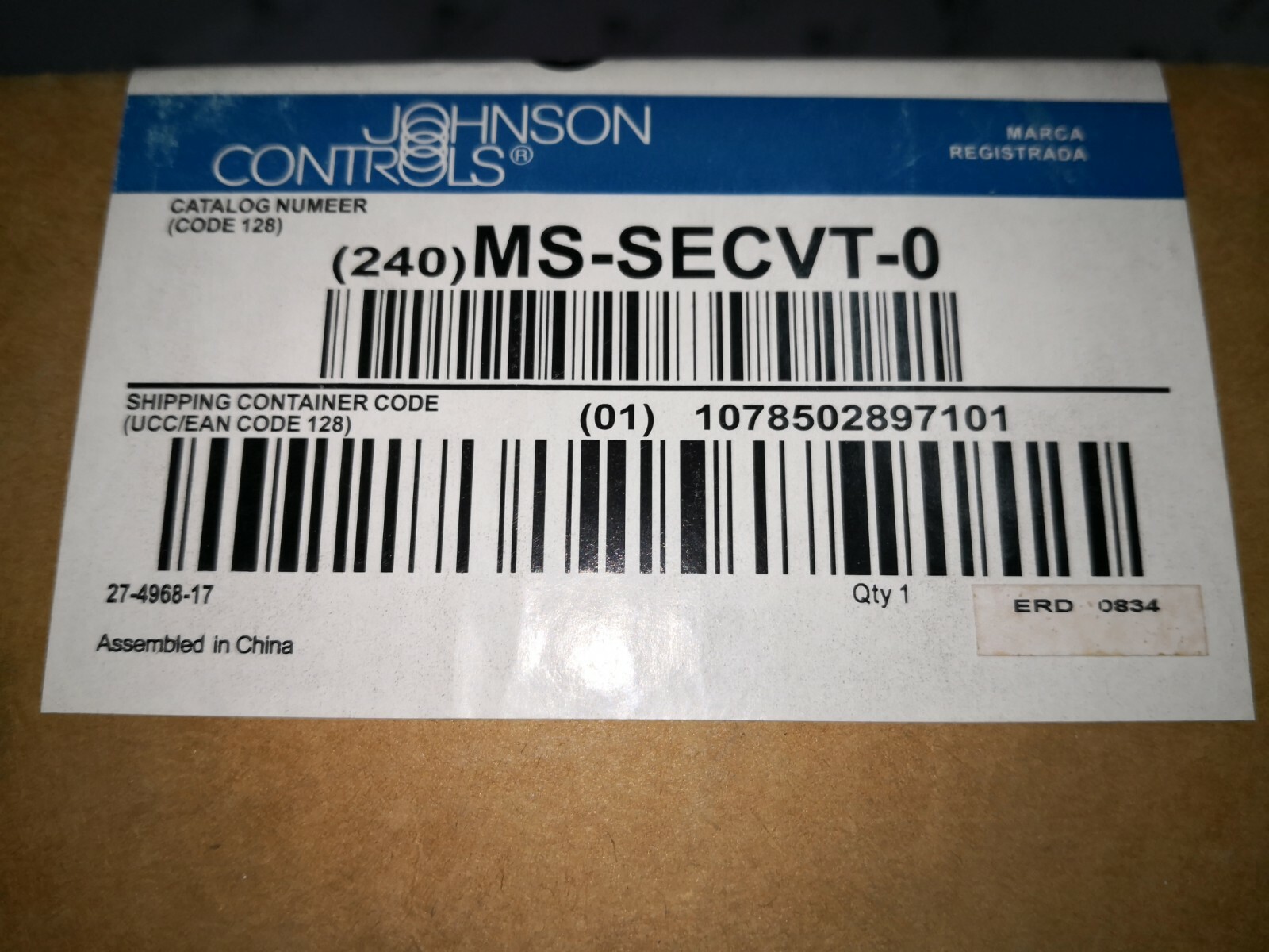 Johnson Controls MS-SECVT-0 JOHNSON CONTROLS MS-SECVT-0 / MSSECVT0 ETHERNET CONVERTER 2