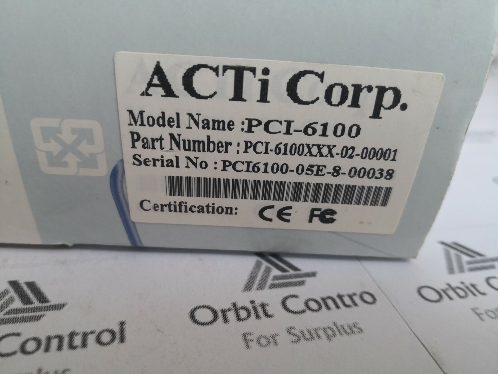 UNKNOWN TO-16 Acti Corp PCI-6100 Real-time Display Card Supports up to 16 Channels of Video 6