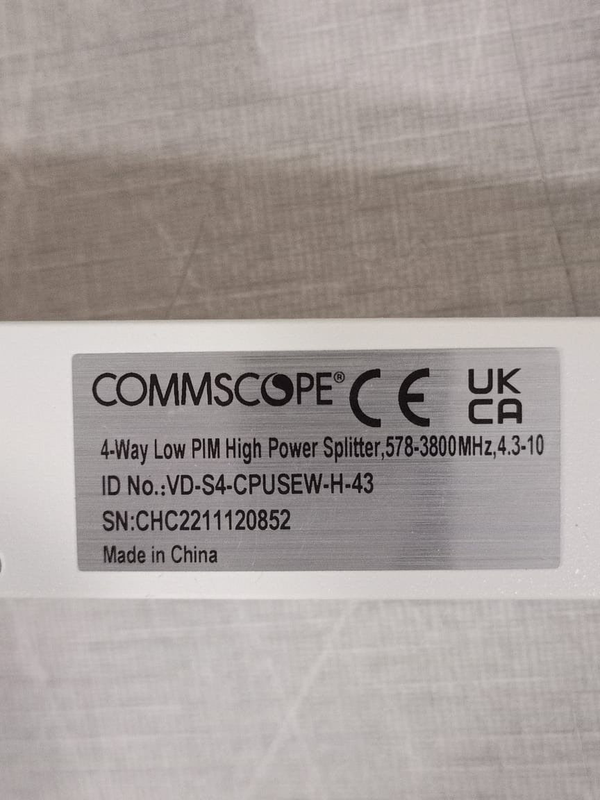 COMMSCOPE VD-S4-CPUSEW-H-43 COMMSCOPE VD-S4-CPUSEW-H-43 4-Way Low P/M High Power Splitter with clip 2