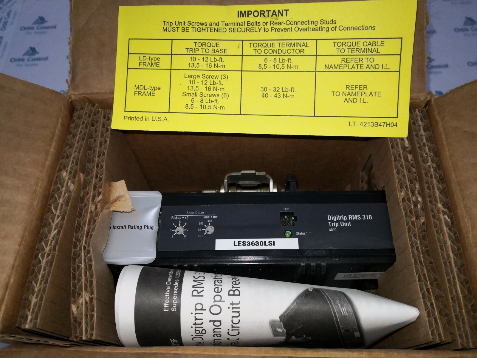 Eaton UNIT-630 Cutler-Hammer LES3630LSI series C Electronic Trip Unit 630 Amp 2
