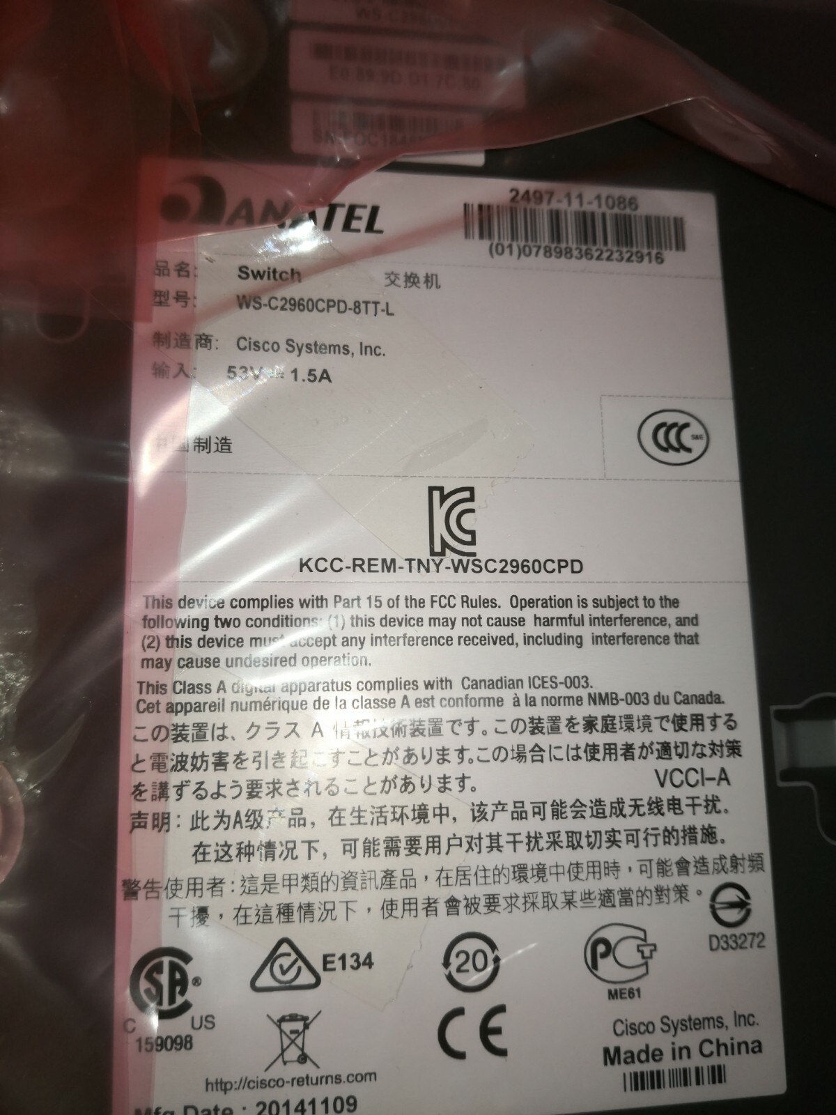 GE C2960CPD-8TT-L CISCO CATALYST WS-C2960CPD-8TT-L MANAGED SWITCH 4