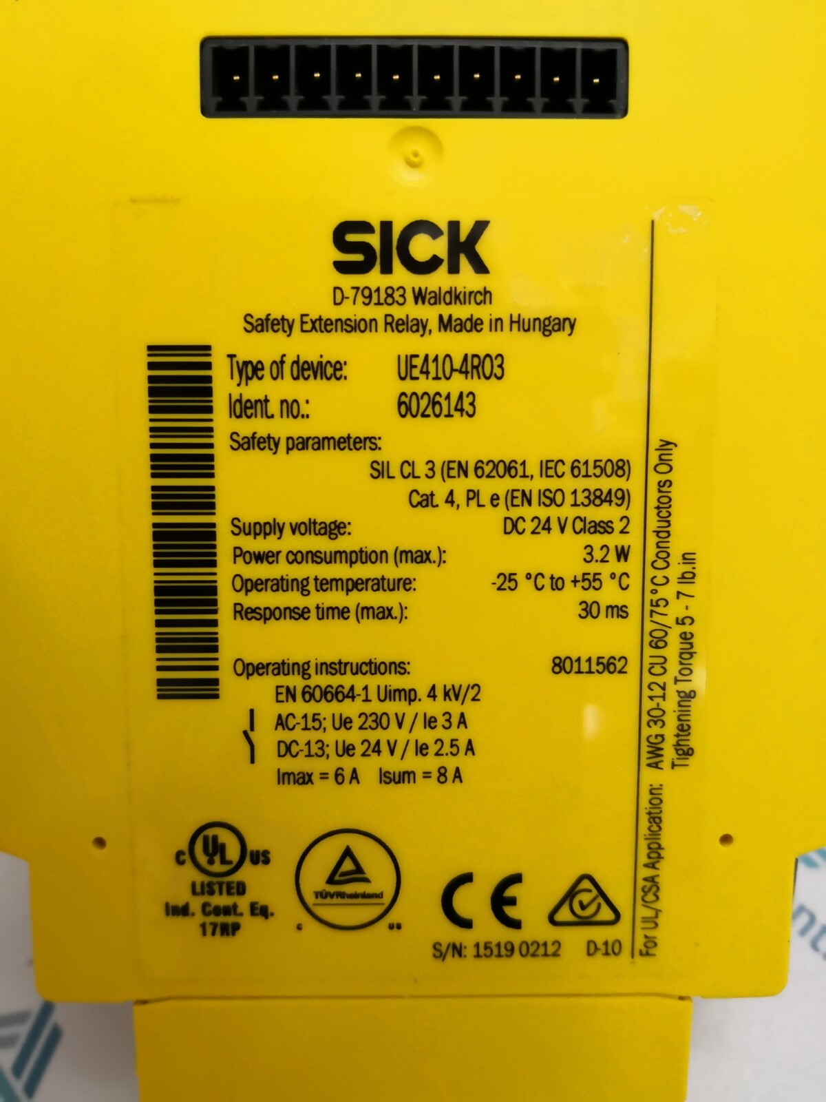 SICK UE410-4R03 SICK Safety Relay UE410-4R03 / 6026143 2