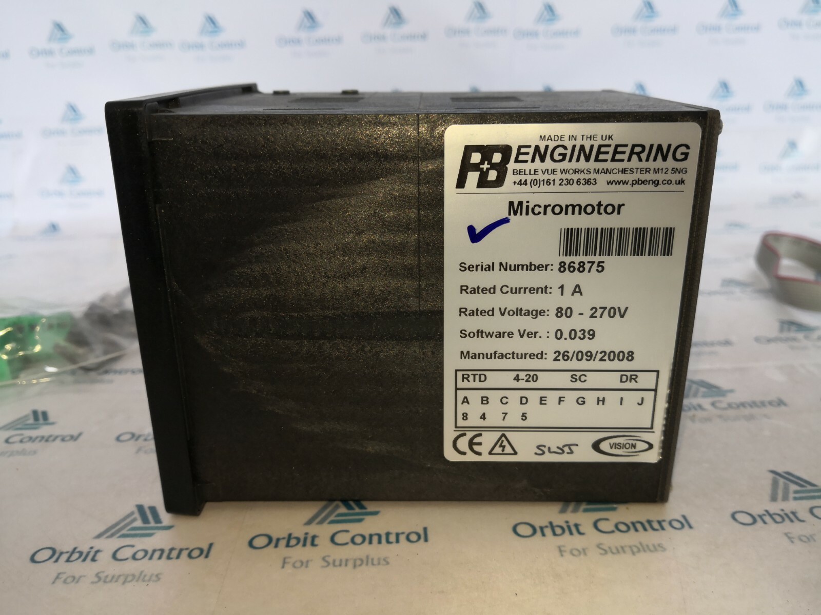 P+B ENGINEERING 0-039 P+B ENGINEERING PROTECTION RELAY VISION MICROMOTOR POWERD SOFTWARE VER: 0-039 3