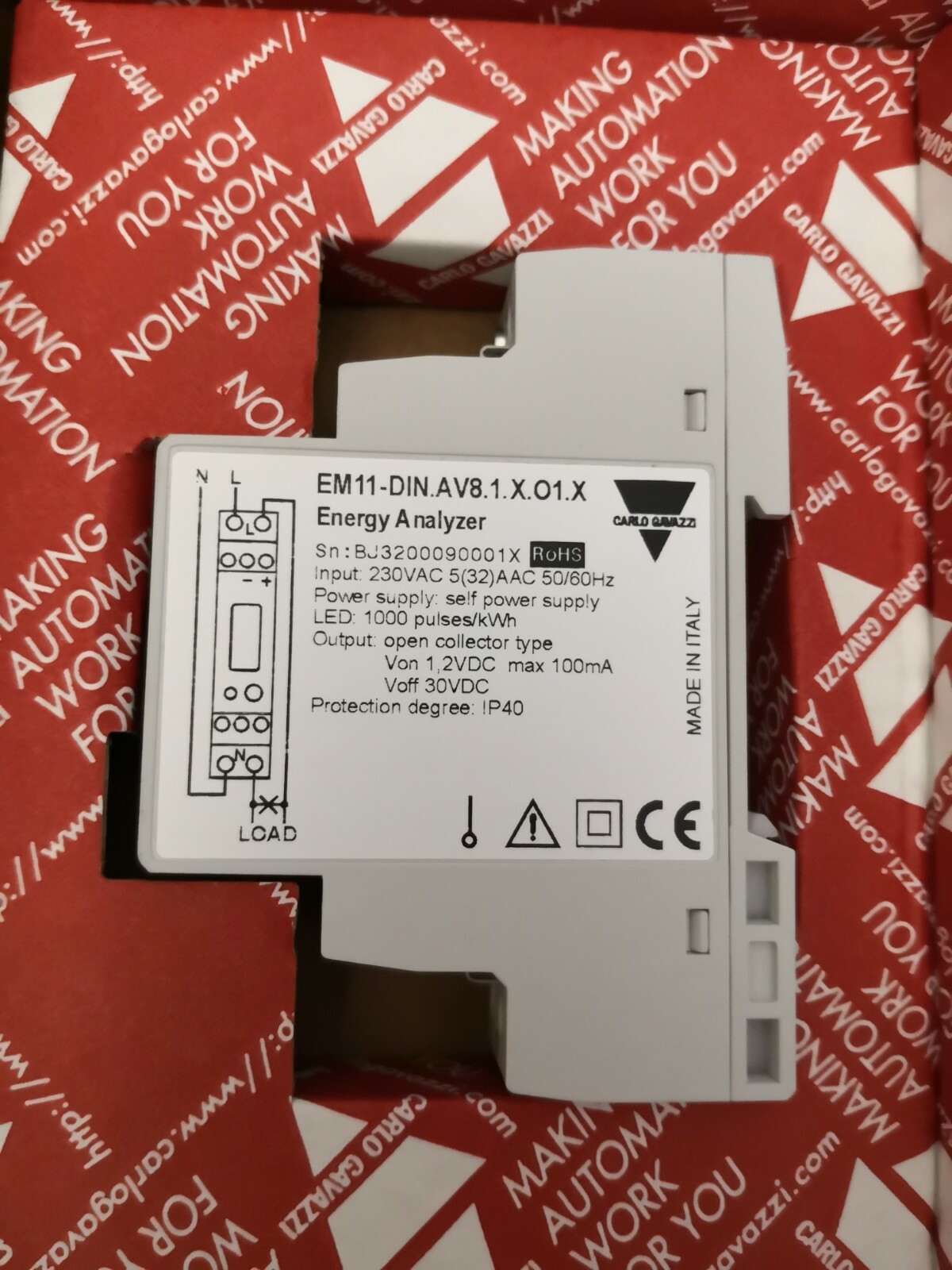 Carlo Gavazzi EM11-DIN.AV8.1.X.O1.X CARLO GAVAZZI EM11-DIN.AV8.1.X.O1.X ENERGY ANALYZER 4