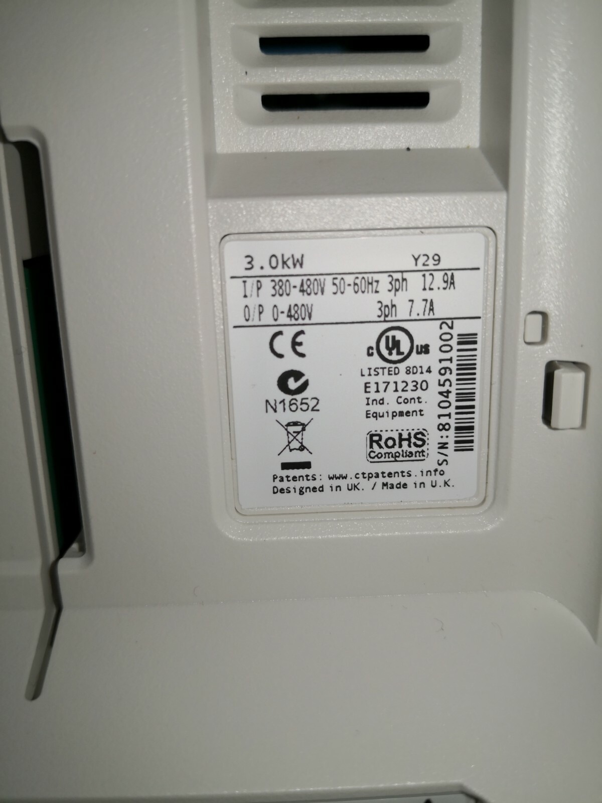 Emerson F300-034 Emerson Powerdrive F300 Frequency controllers / F300-034 00077 A / 3.0 K.W 4