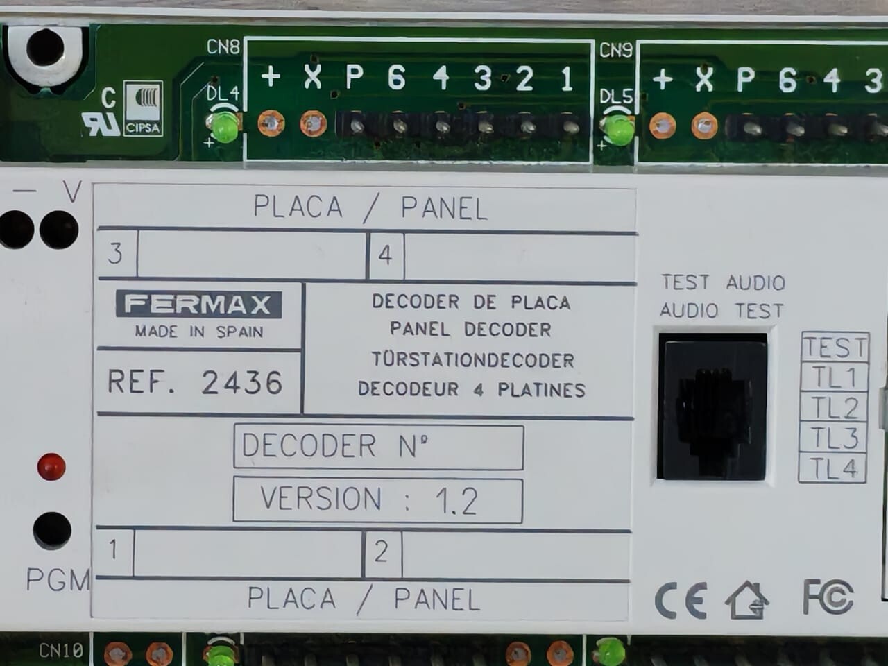 Fermax REF-2436 FERMAX REF 2436 PANEL DECODER 4 PLACAS MDS 4 PANELS MDS DECODER 3