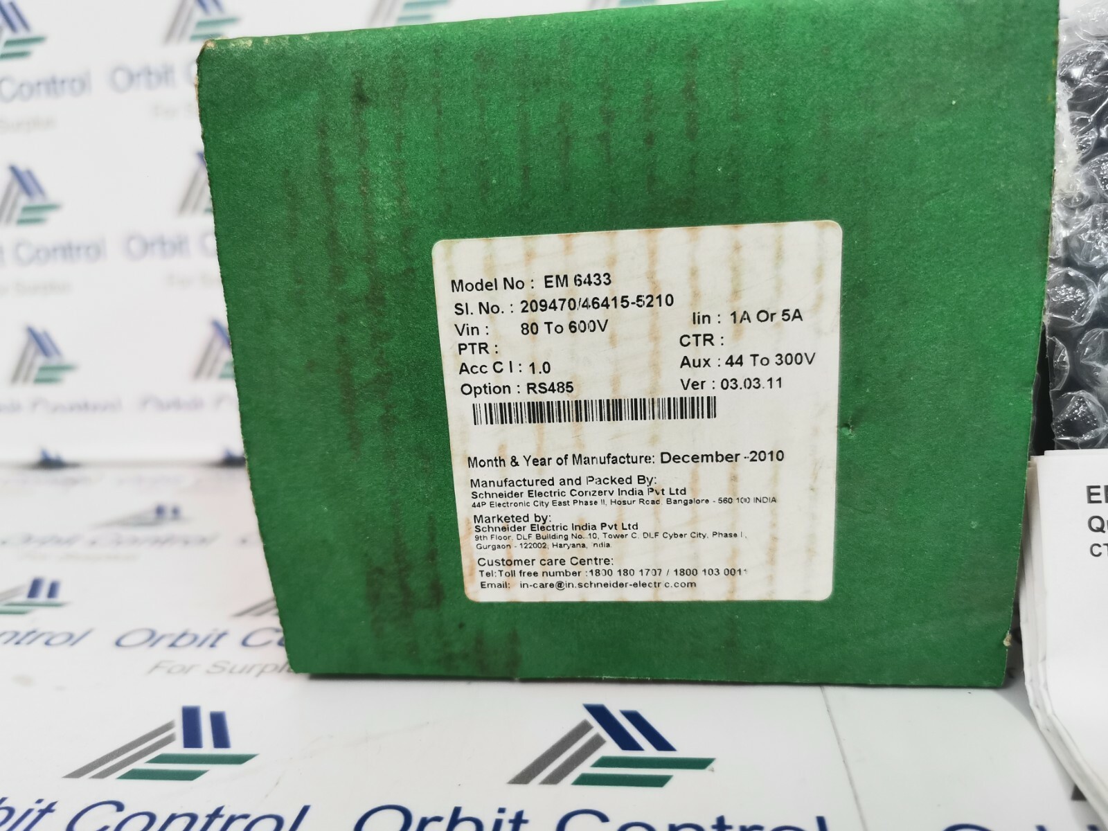 Schneider Electric EM 6433 SCHNEIDER ELECTRIC EM6433 ENERGY KWH METER 5