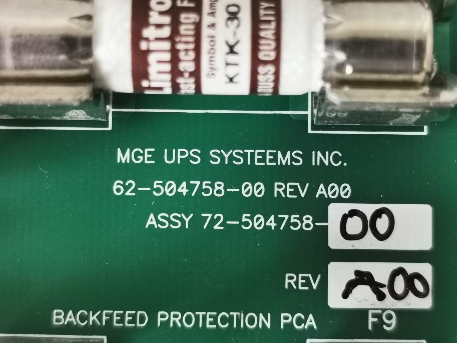 GE 62-504758-00 MGE UPS Systems 62-504758-00,72-504758-00 System Interconnect Rev:A00 2