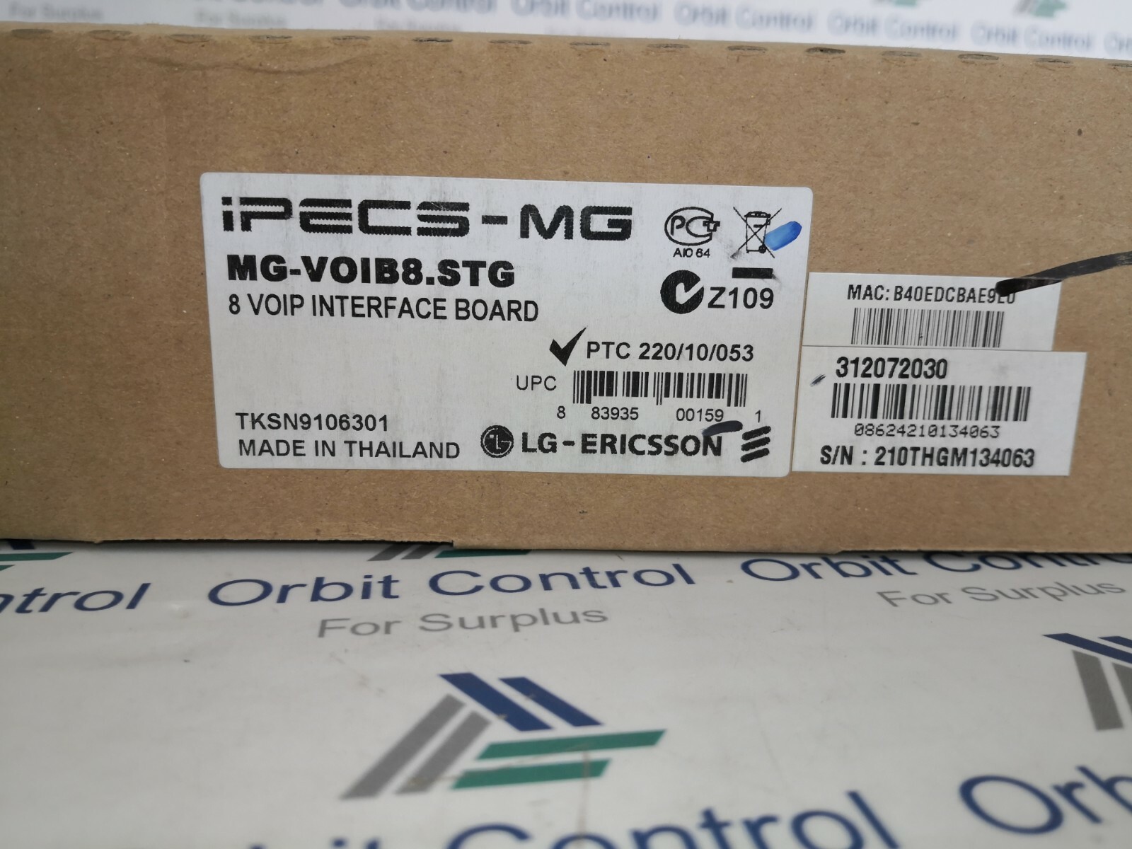 LG-ERICSSON TKSN9106301 LG-Ericsson MG-VOIB8.STG / 8 VOIP Interface Board TKSN9106301 2