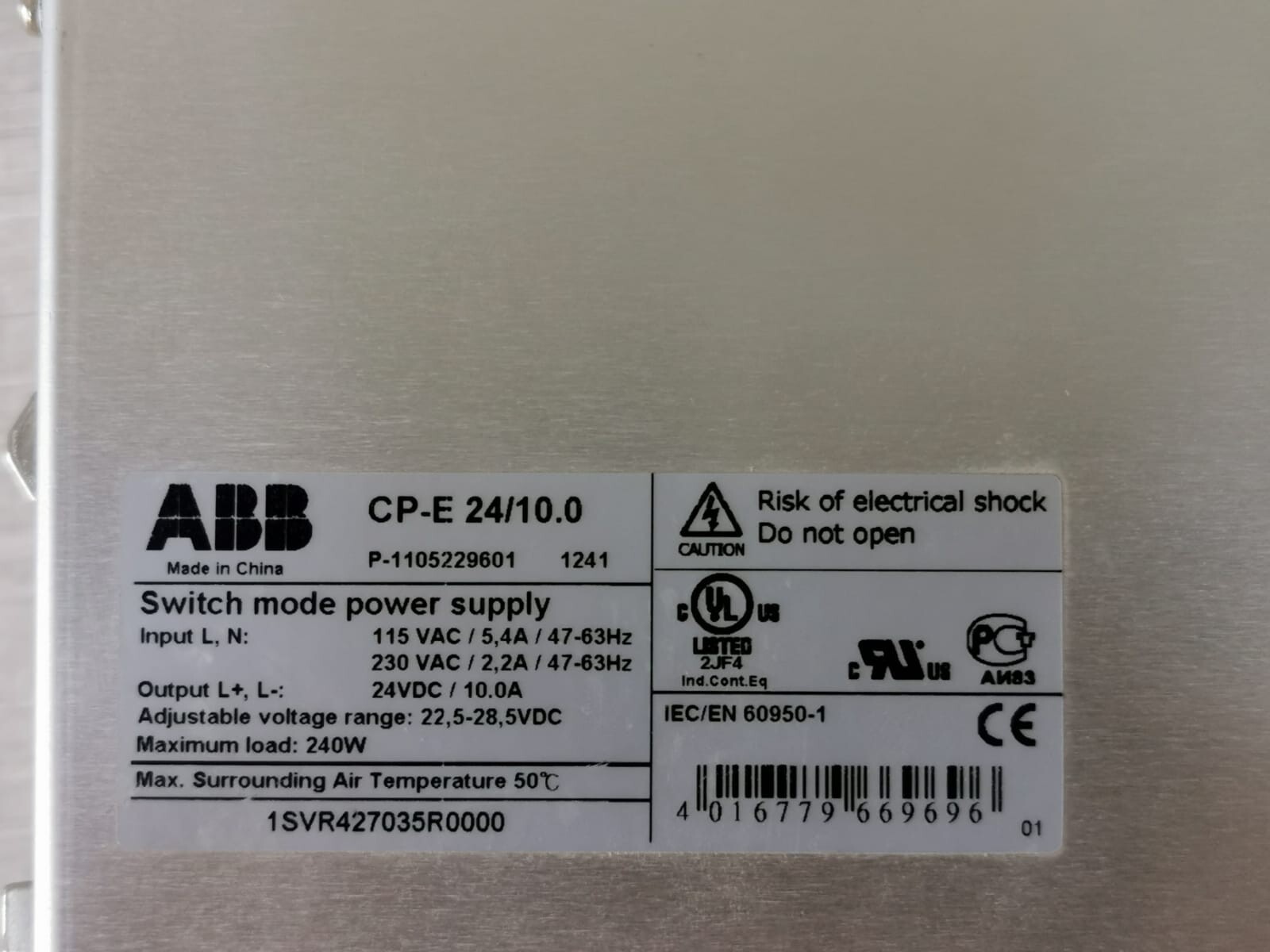 ABB CP-E ABB Switchmode power supply CP-E 24/10.0 1SVR427035R0000 24VDC 2