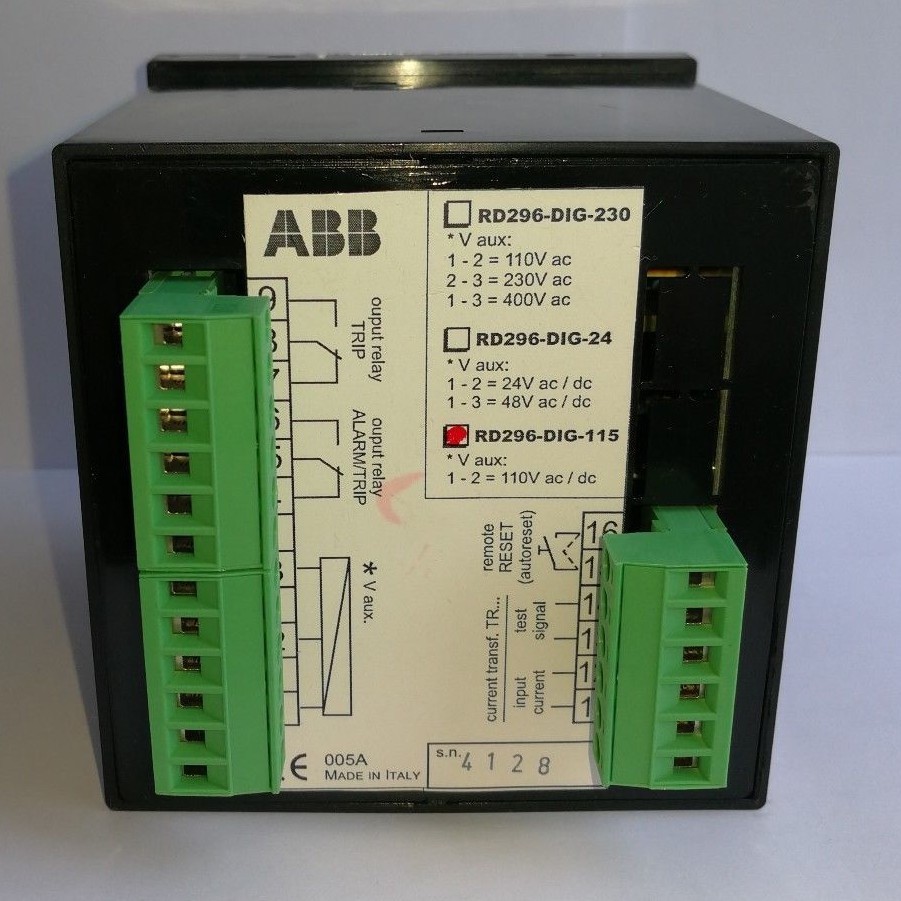 ABB RD296-DIG-115 ABB 2CSG352436R1201 /RD296-DIG-115 EARTH LEAKAGE RELAY 2