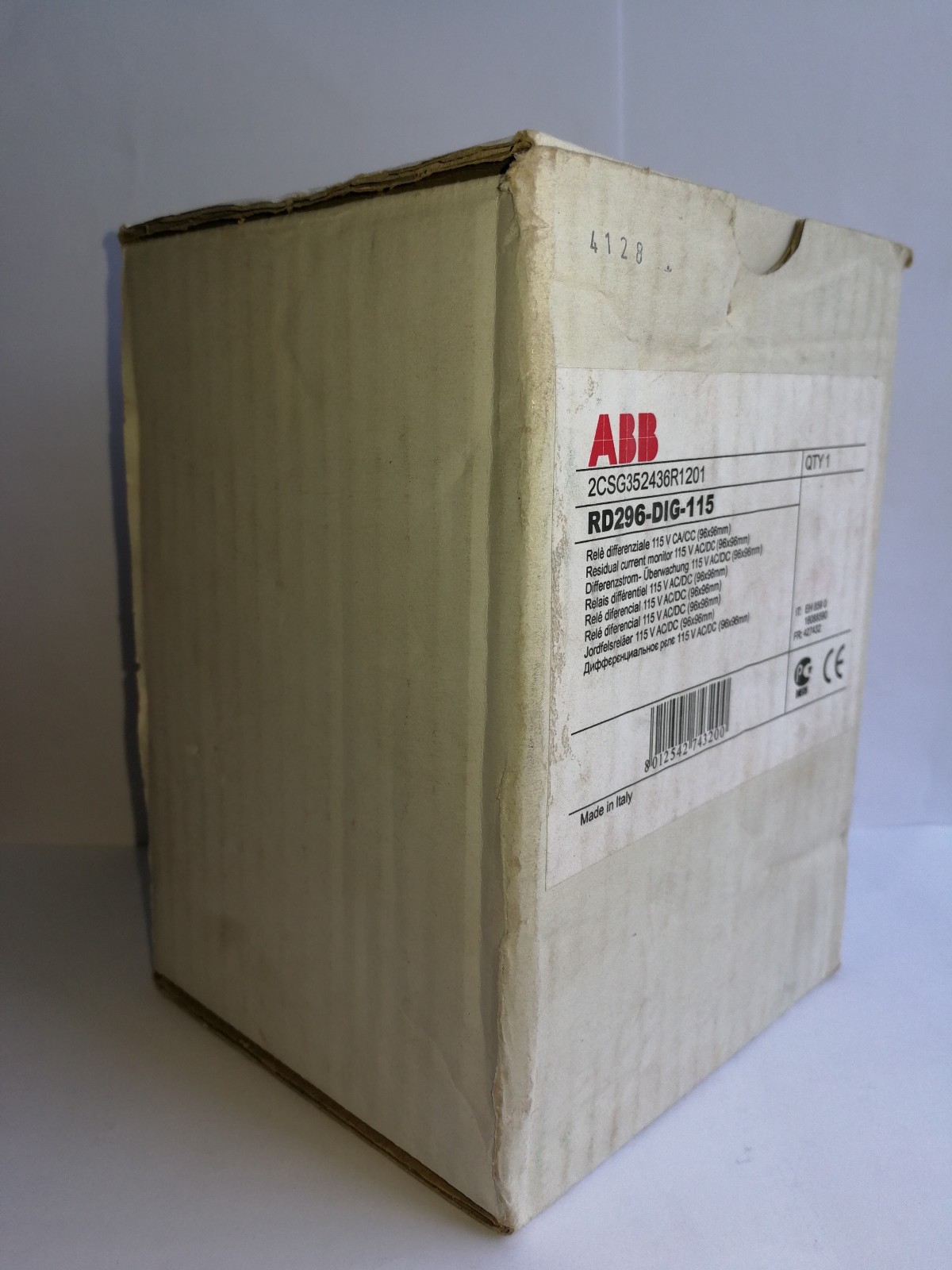 ABB RD296-DIG-115 ABB 2CSG352436R1201 /RD296-DIG-115 EARTH LEAKAGE RELAY 4