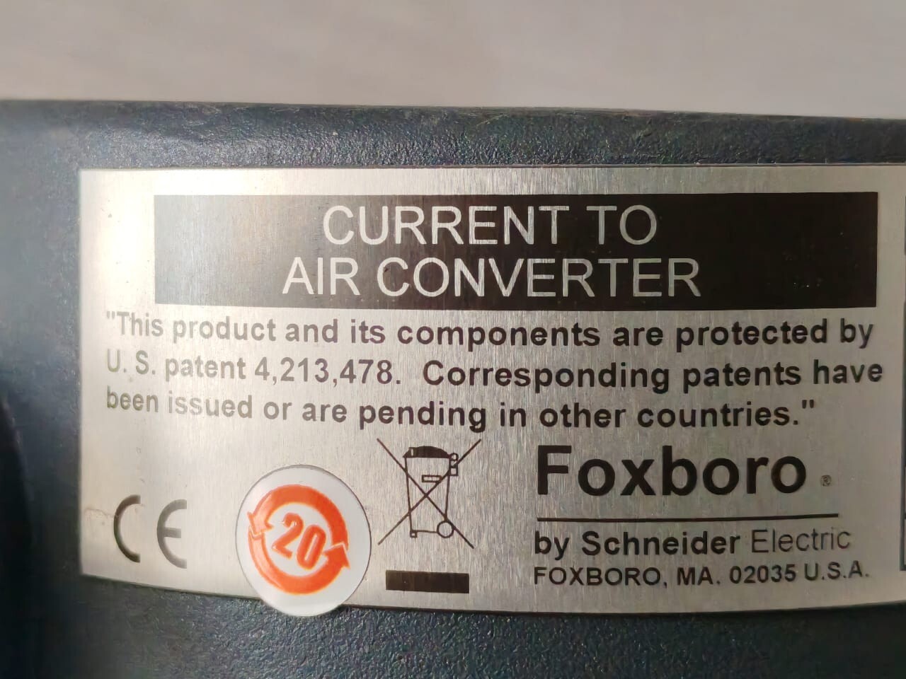 Schneider Electric E69F-BI2 FOXBORO BY SCHNEIDER ELECTRIC E69F-BI2 CURRENT TO AIR CONVERTER 5