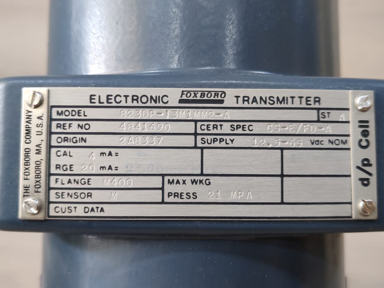 Foxboro 823DP-I3M1MM2-A Foxboro 823DP-I3M1MM2-A Electronic Pressure Transmitter 12.5-65 VDC 2