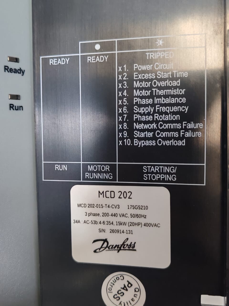 DANFOSS 175G5210 DANFOSS MCD 202-015-T4-CV3 COMPACT SOFT STARTER 175G5210 4