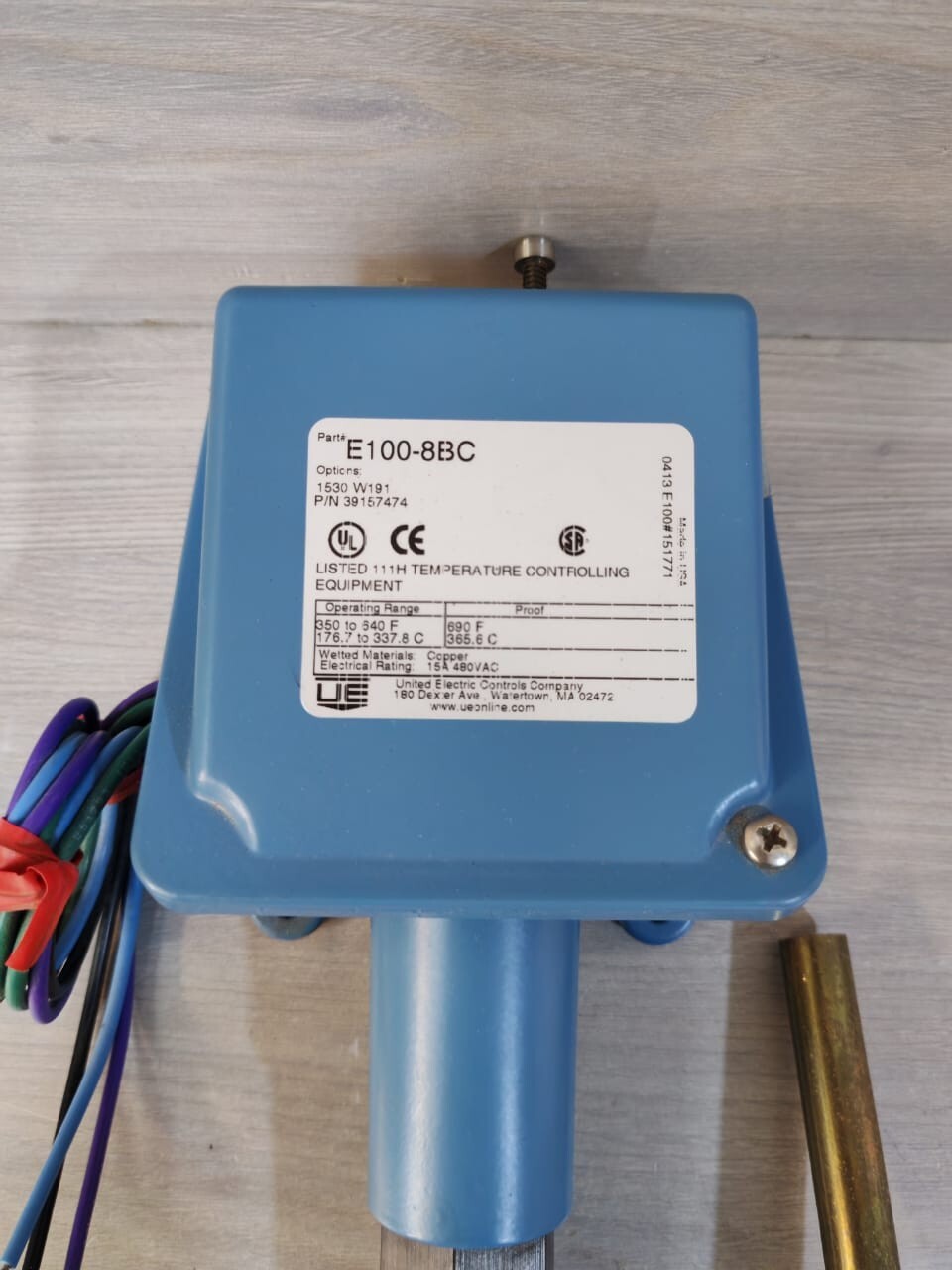 UNITED ELECTRIC E100-8BC ed Electric E100-8BC Temperature Switch: 350-640° F 5
