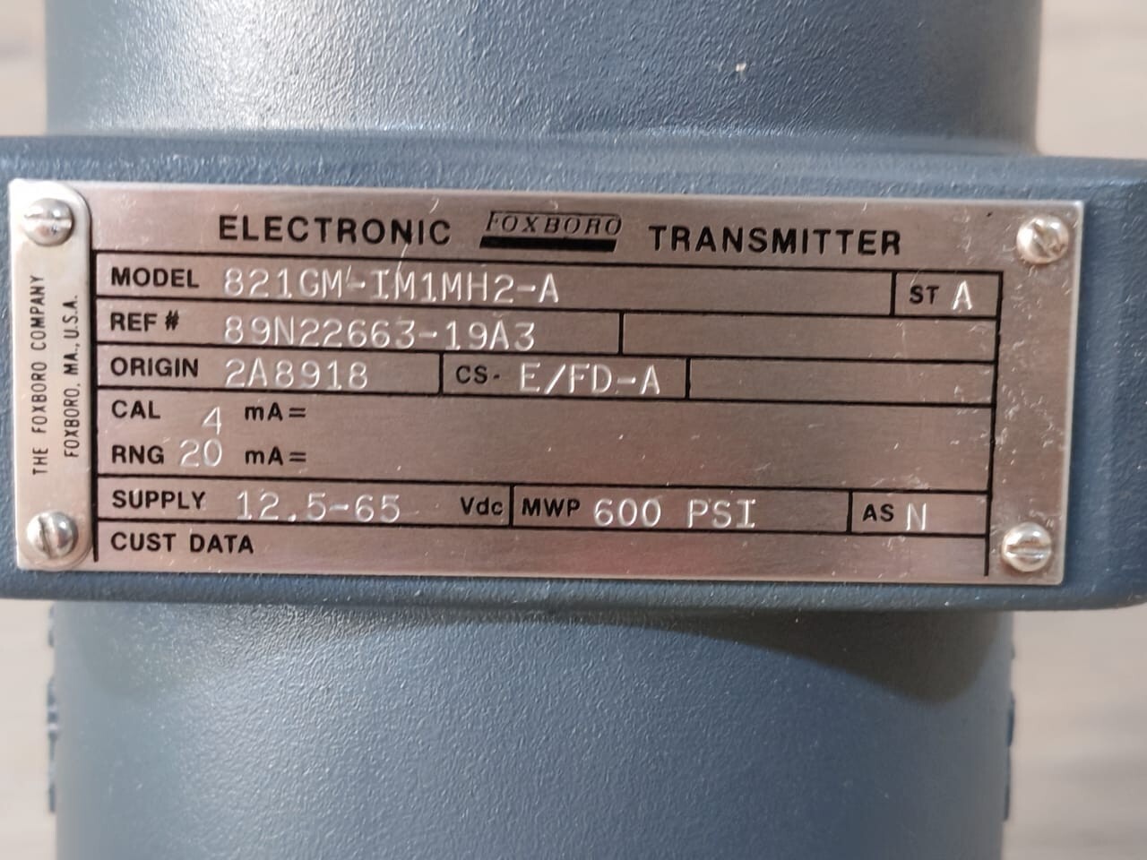 Foxboro 821GM-IM1MH2-A Foxboro 821GM-IM1MH2-A Electronic Pressure Transmitter 2