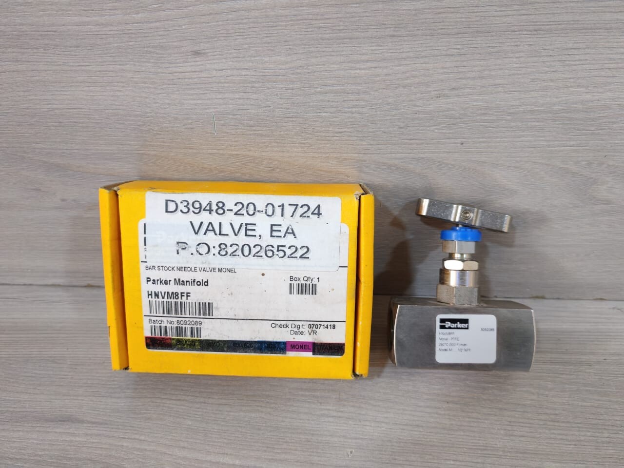 PARKER HNVM8FF BAR STOCK NEEDLE VALVE MONEL