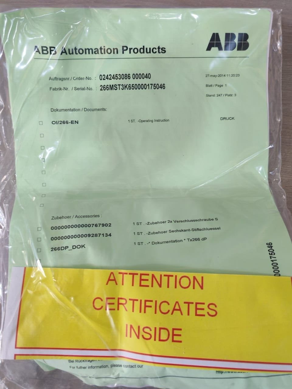 ABB MD-22 ABB 266MST LCMA6J1 L1M5 PRESSURE TRANSMITTER 2600T SERIES MD: 22/14 10