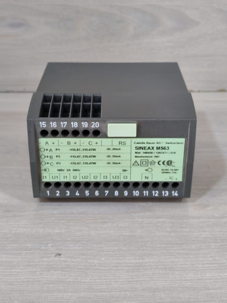 Camille Bauer M563 CAMILLE BAUER SINEAX M563 146458 / 1097471 /018 PROGRAMMABLE MULTI TRANSDUCER 3