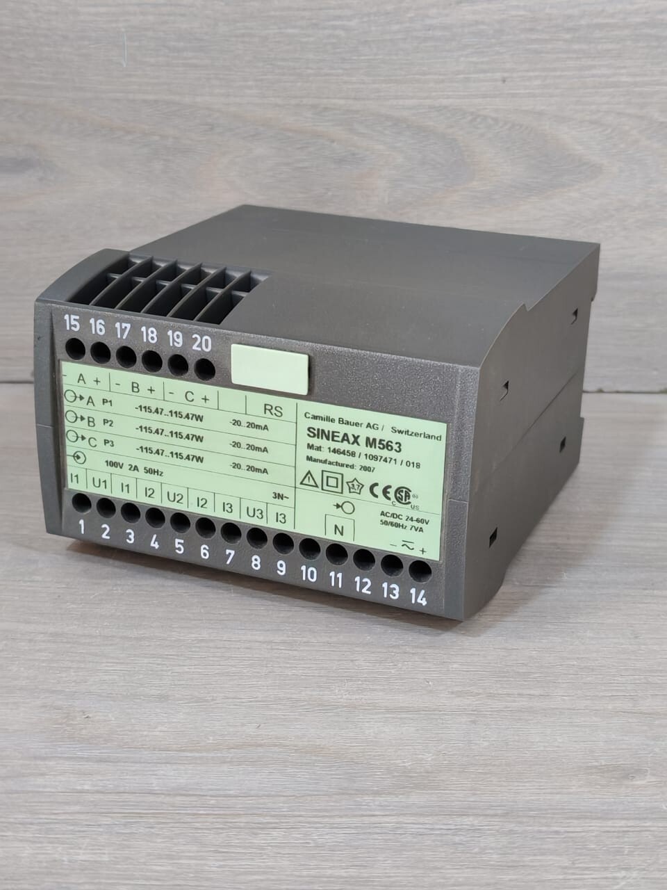 Camille Bauer M563 CAMILLE BAUER SINEAX M563 146458 / 1097471 /018 PROGRAMMABLE MULTI TRANSDUCER 7