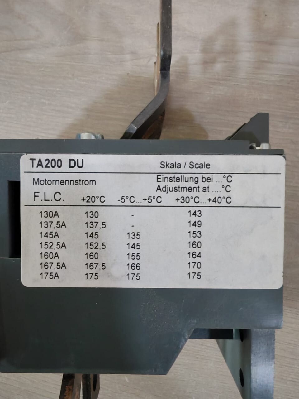 ABB RELAY-130 ABB TA200 DU-175 THERMAL OVERLOAD RELAY 130-175 A 2