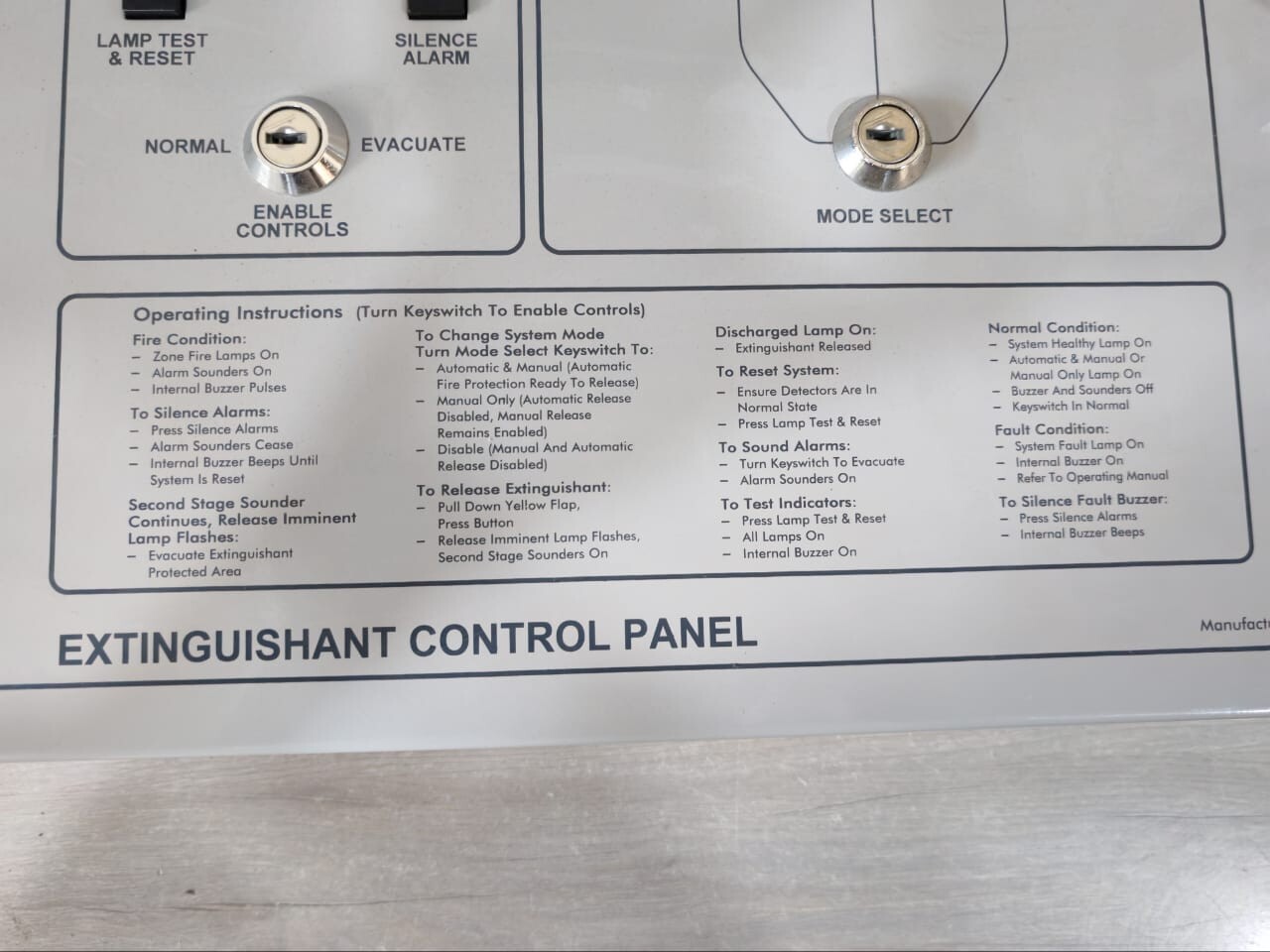 Kentec E9502101 Kentec K2.01 Extinguishant Control Panel P/n: E9502101 3