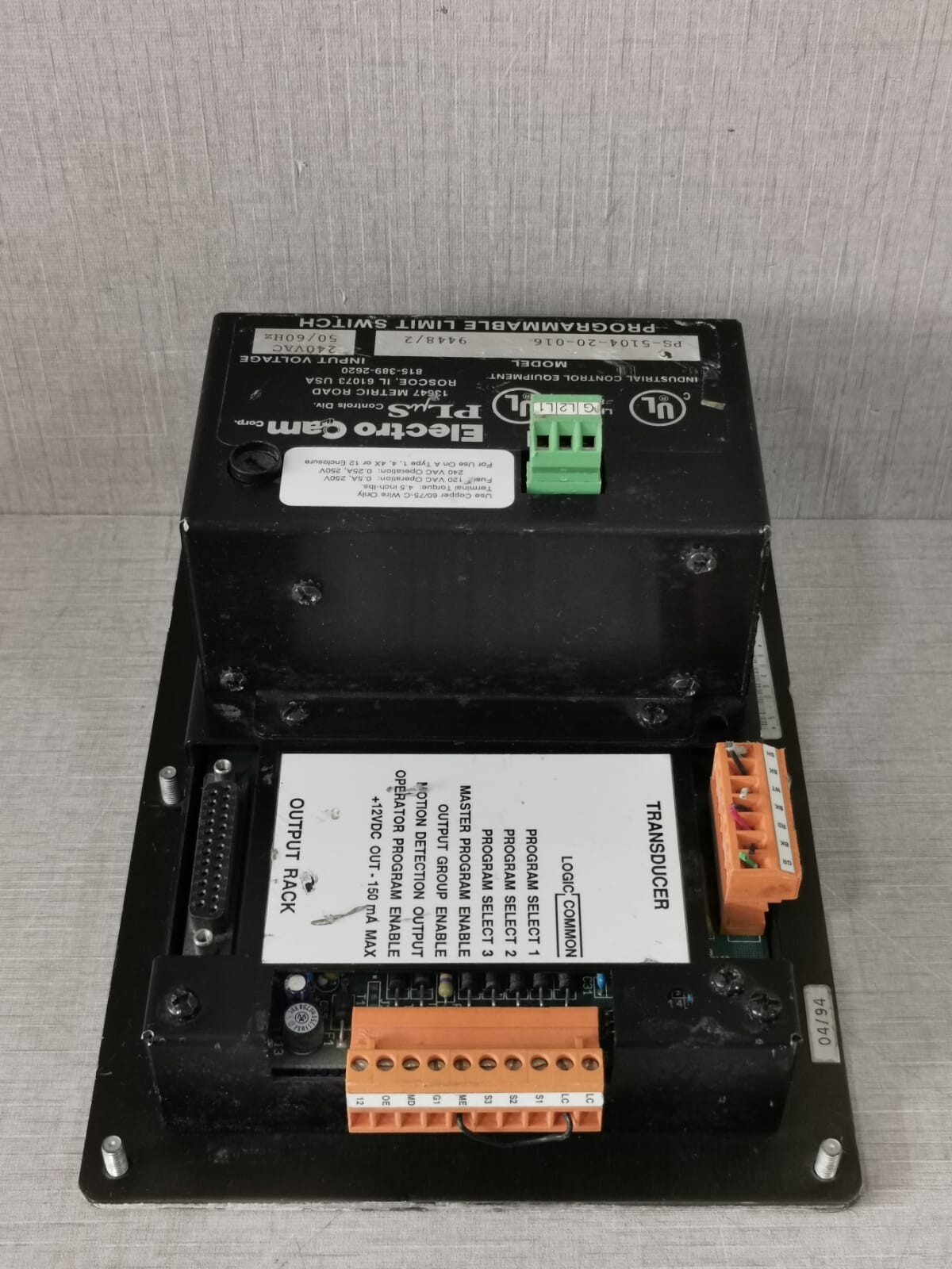 Electro Cam PS-5104-20-016 Electro Cam PLUS 5000 Series PS-5104-20-016 Programmable Limit Switch 9