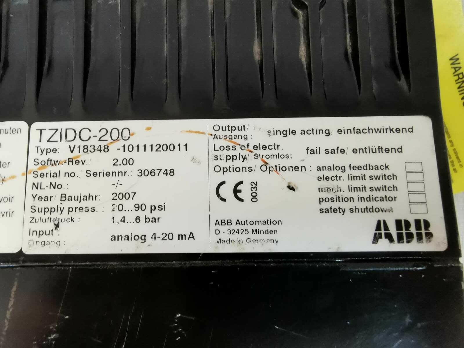 ABB 18348-1011120011 ABB TZIDC-200 Positioner V18348-1011120011 5