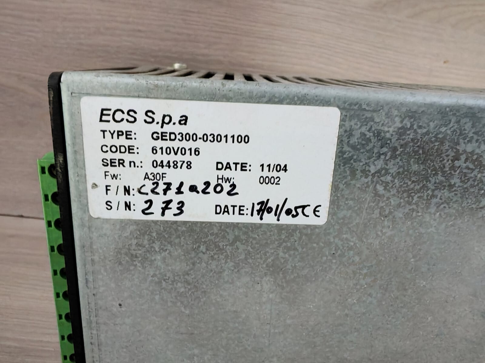 ECS GED300-0301100 ECS GED 300 Variation GED300-0301100 S.P.A FW.A30F HW.0002 4