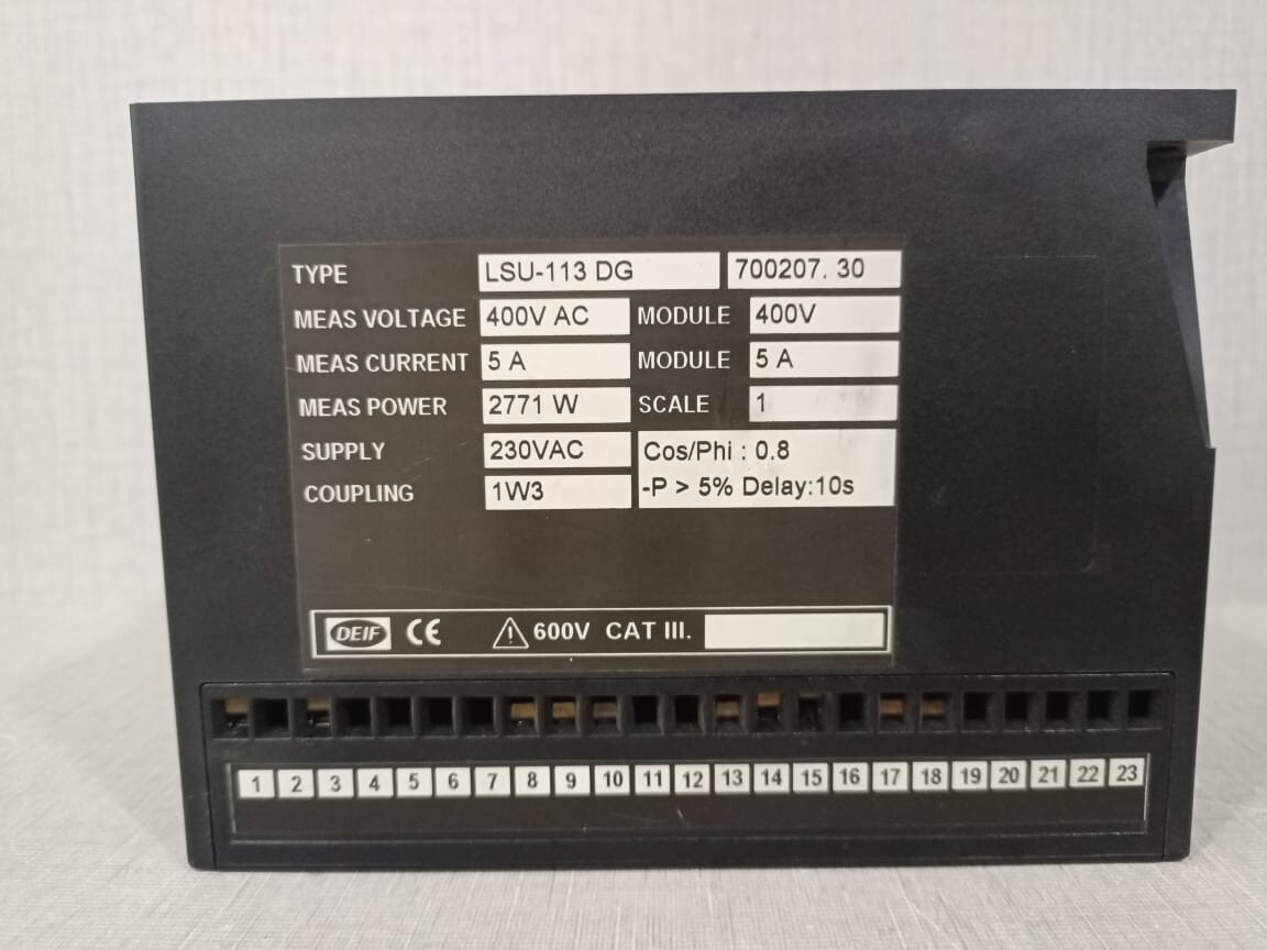 DEIF 700207.30 DEIF LSU-113DG LOAD SHARING UNIT 700207.30 400VAC 5A 2771W 2
