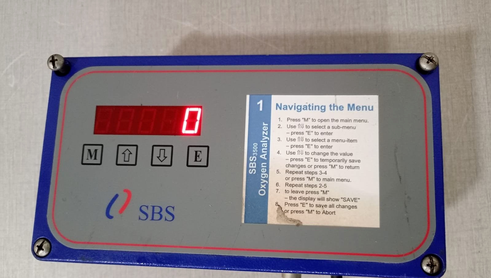 SBS 3500-IG-ETECH SBS 3500-IG-ETECH Oxygen Analyzer 3