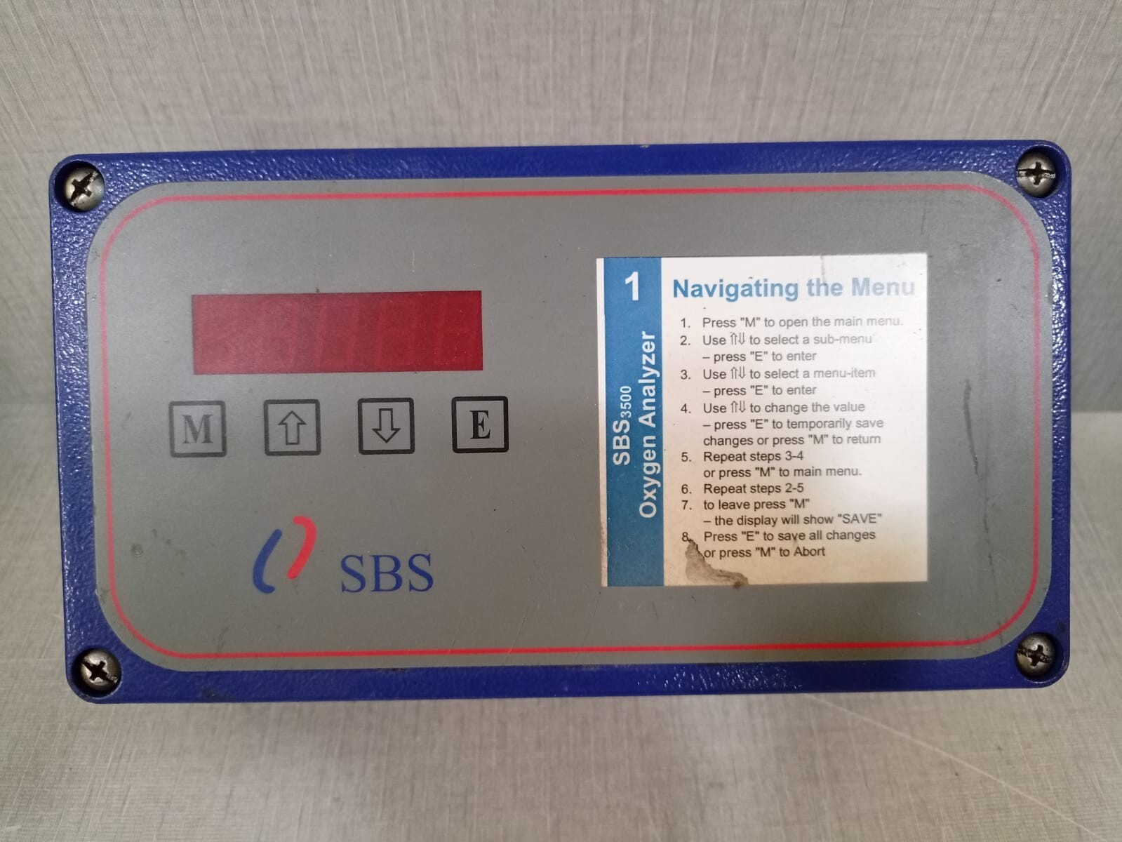 SBS 3500-IG-ETECH SBS 3500-IG-ETECH Oxygen Analyzer 4