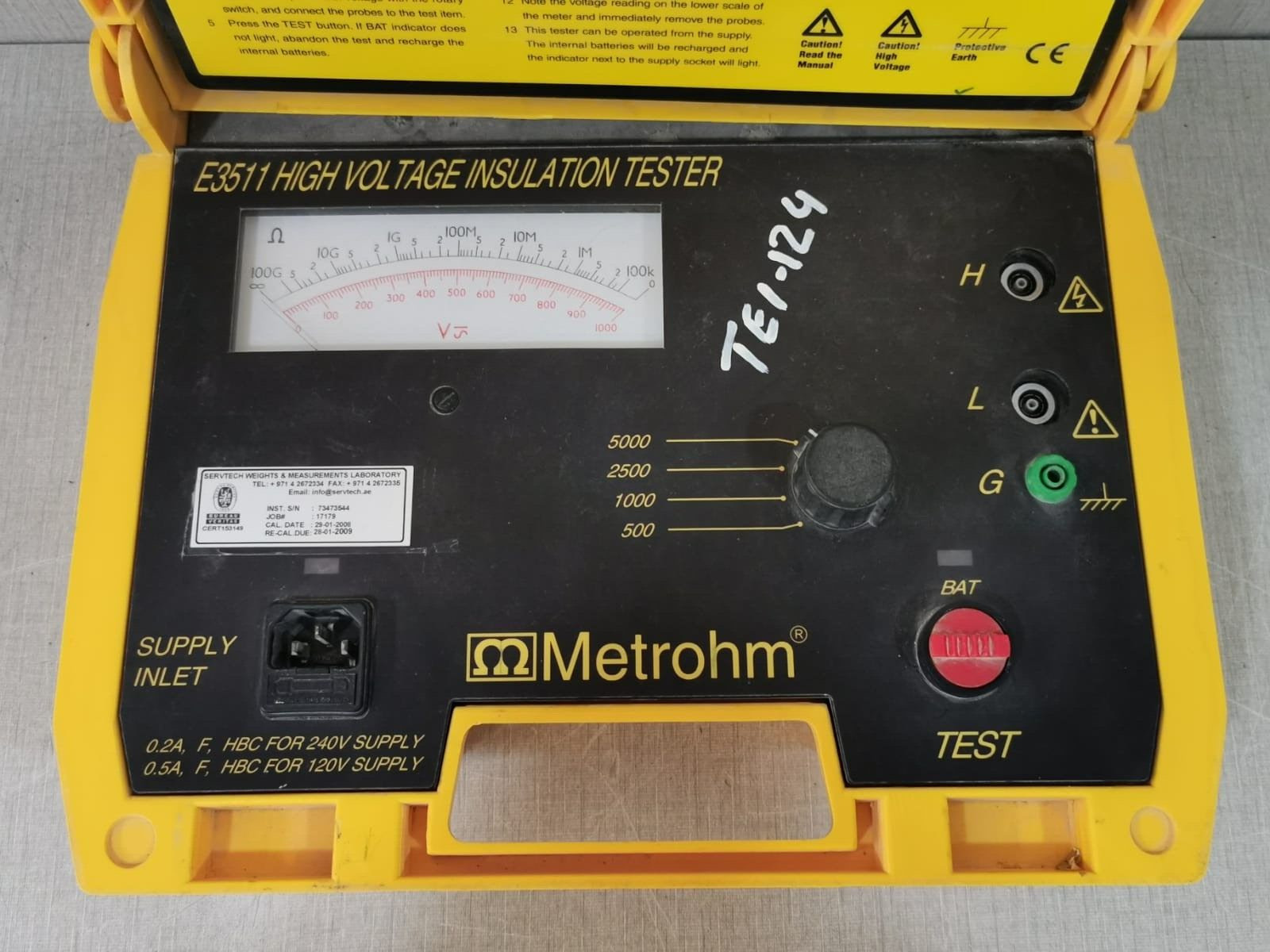 METROHM E3511 METROHM E3511 HIGH VOLTAGE INSULATION TESTER 6