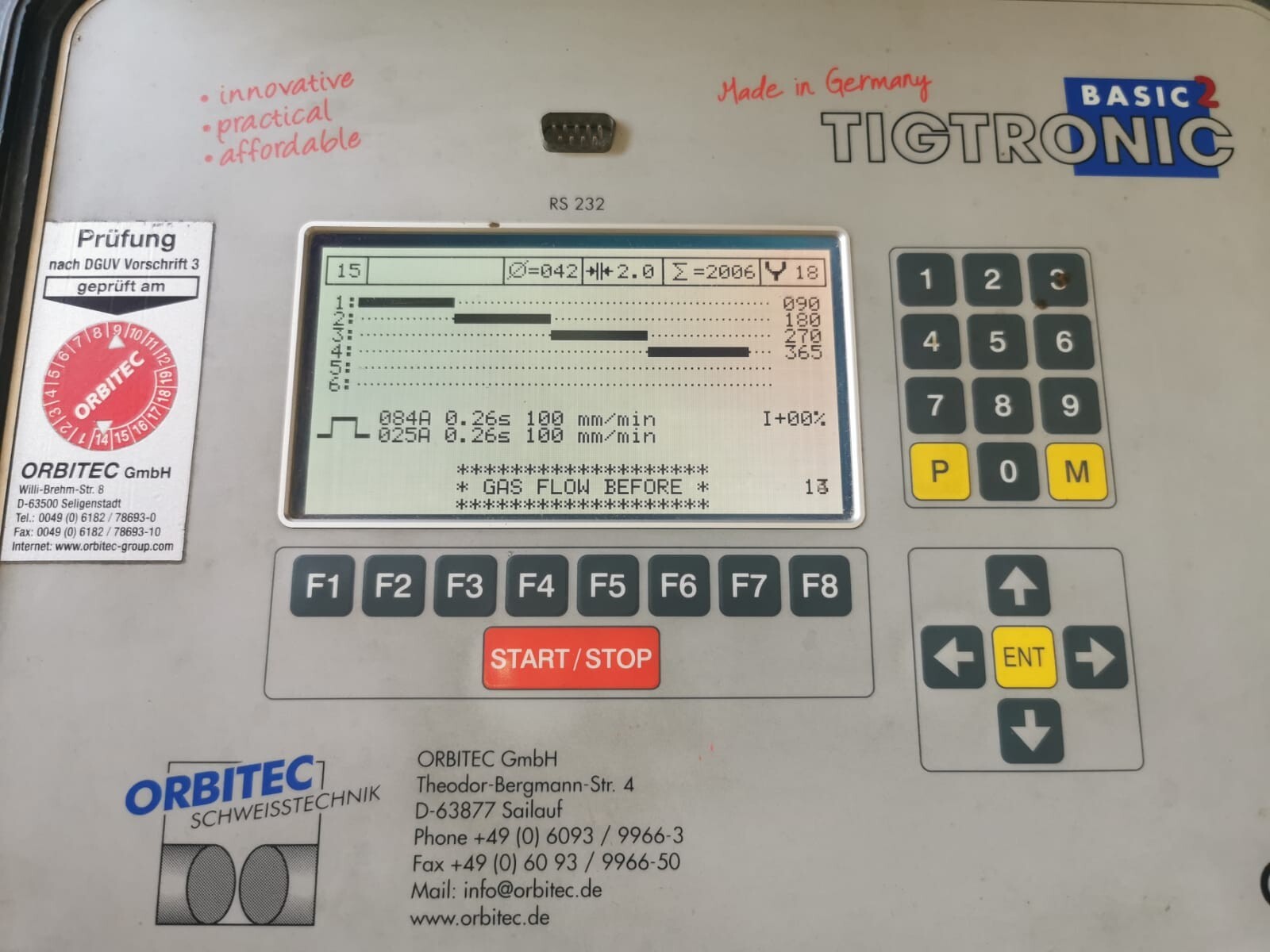 ORBITEC TIGTRONIC BASIC 2 ORBITEC TIGTRONIC BASIC 2 CONTROLLER 5