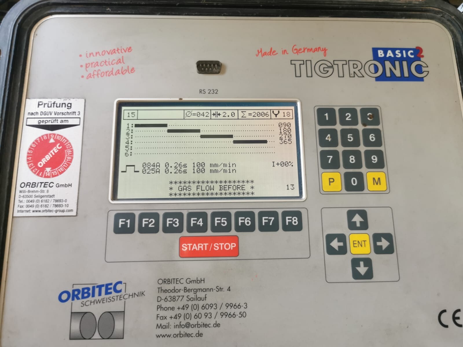ORBITEC TIGTRONIC BASIC 2 CONTROLLER
