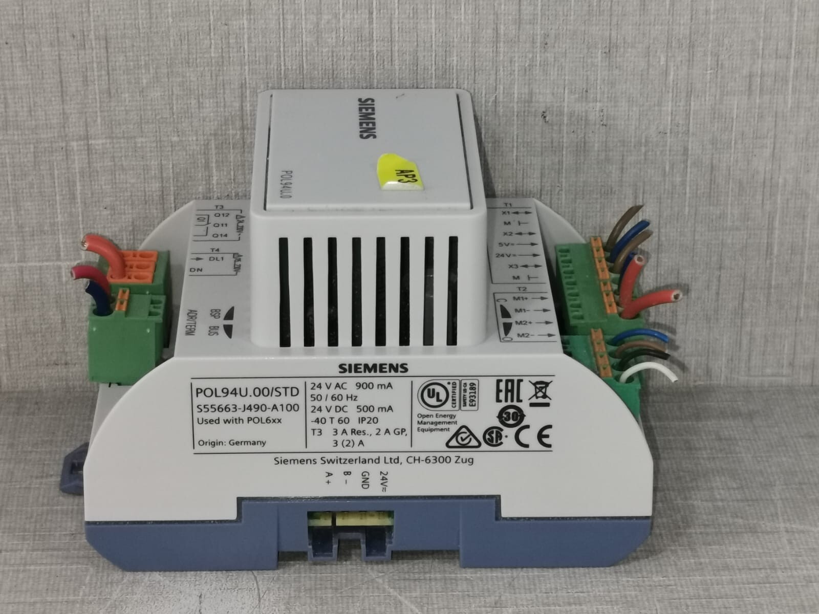 Siemens POL94U.00/STD SIEMENS POL94U.00/STD V9.12 CLIMATIX I/O EXTENSION MODULE 3
