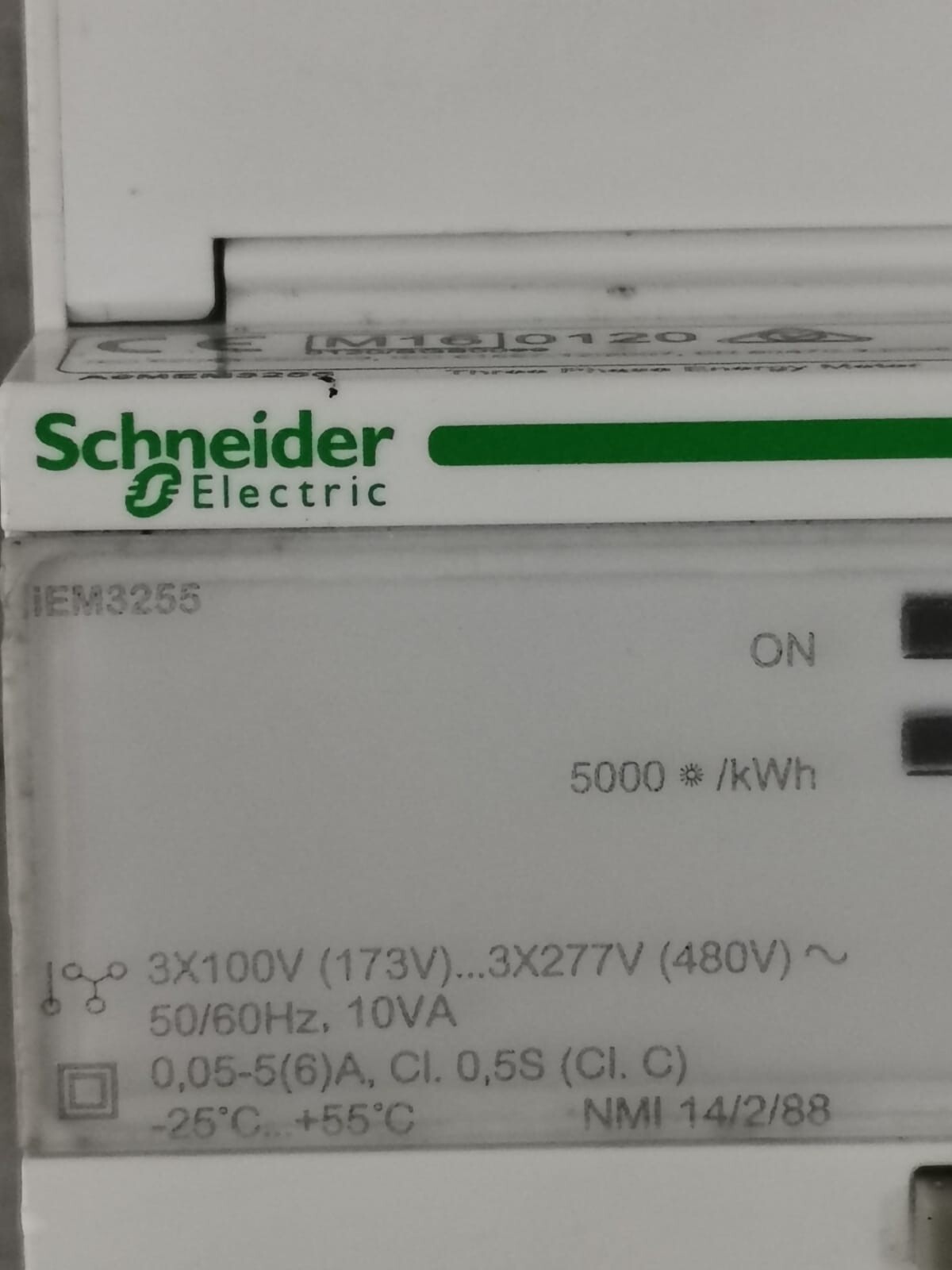 Schneider Electric A9MEM3255 SCHNEIDER ELECTRIC IEM3255/A9MEM3255 THREE PHASE ENERGY METER- WITHOUT COVER 2