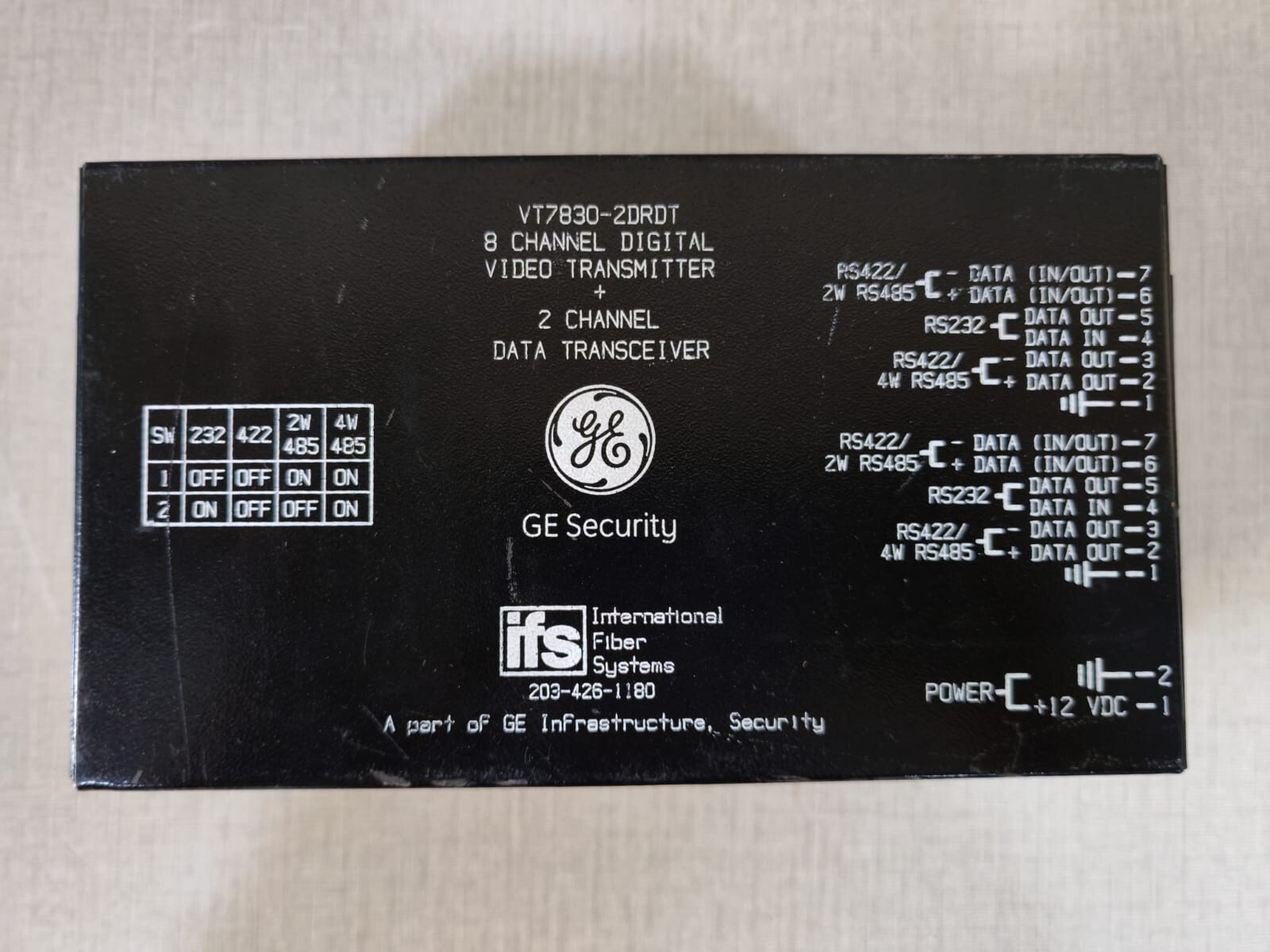 GE Security/IFS VT7830-2DRDT GE Security/IFS VT7830-2DRDT, 8 Channel Digital Video Transmitter + Transceiver 2