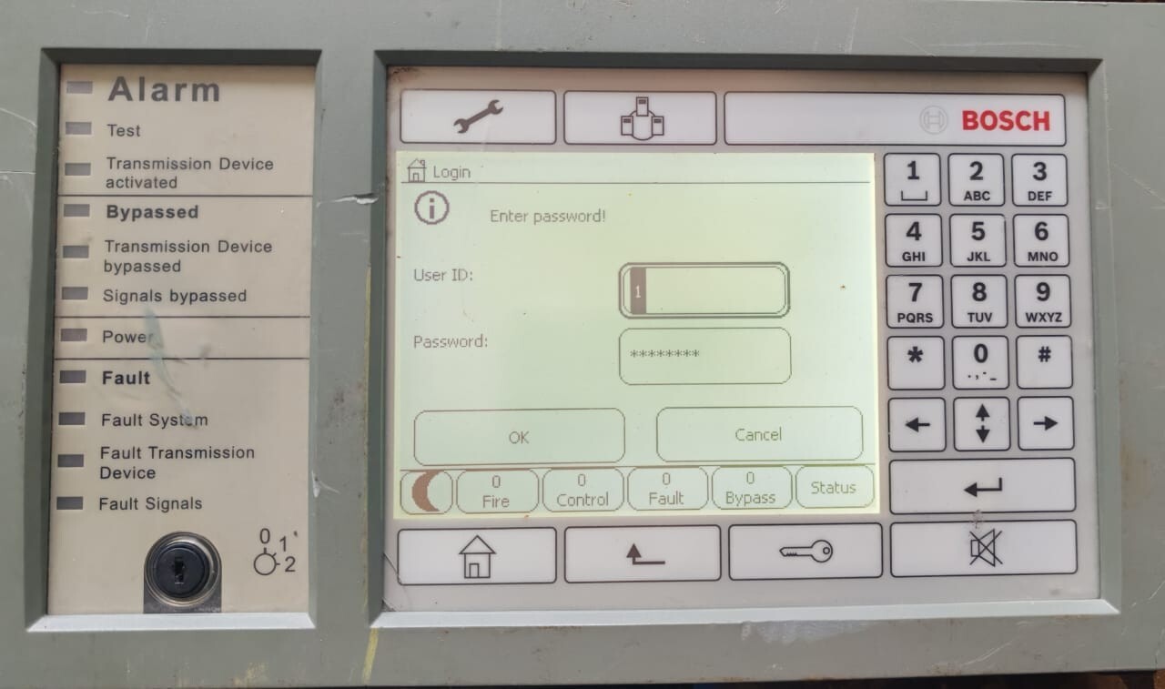 Bosch FPA-1200-MPC Security System Fire Alarm Panel Display