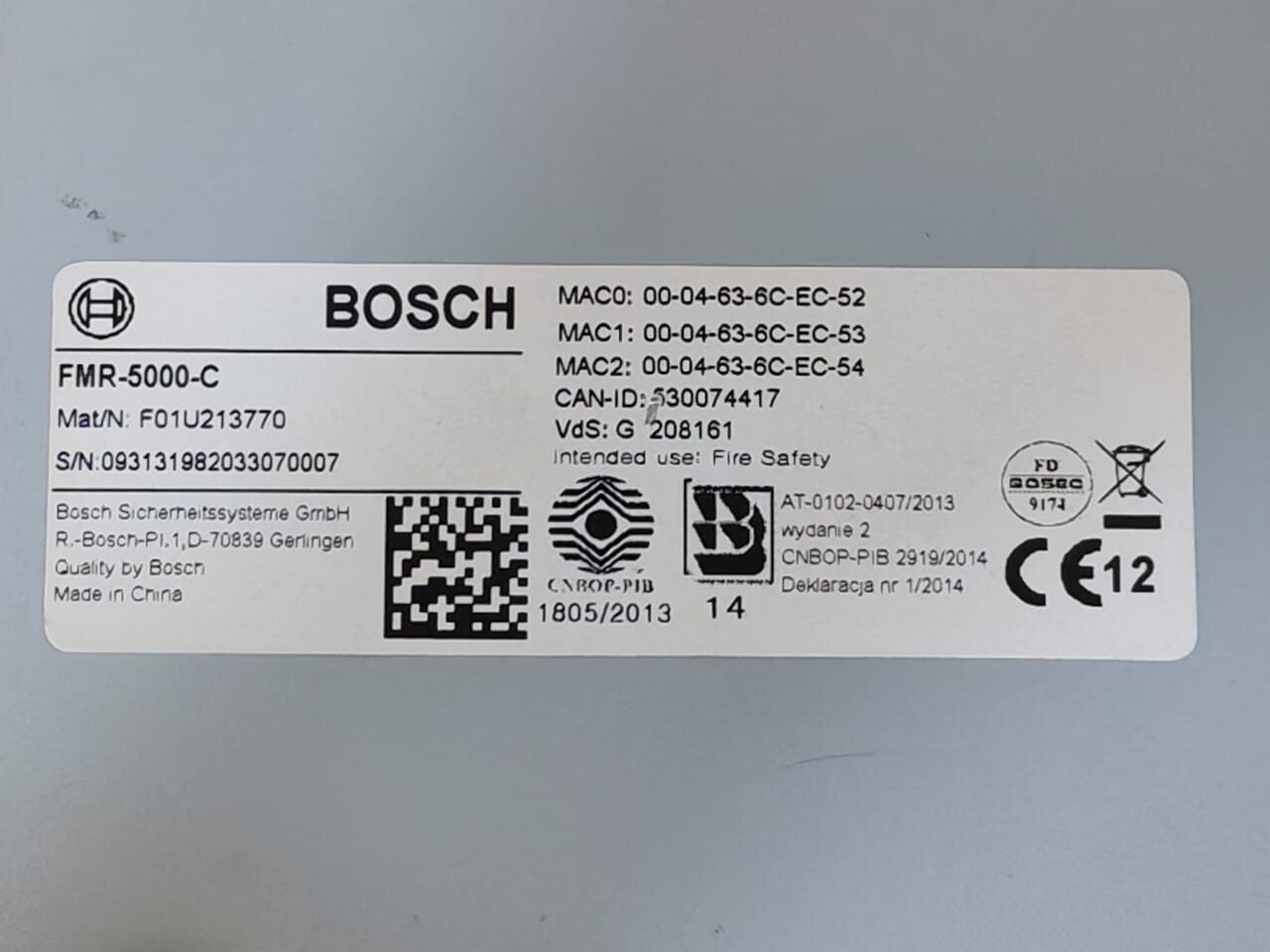 Bosch FMR-5000-C Bosch FMR-5000-C Fire Alarm Display Module 6