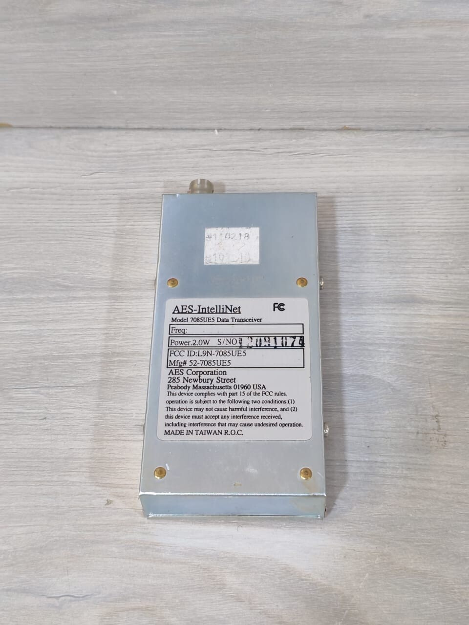 AES-INTELLINET 7085UE5 AES-INTELLINET 7085UE5 2.0W DATA TRANSCIEVER 6