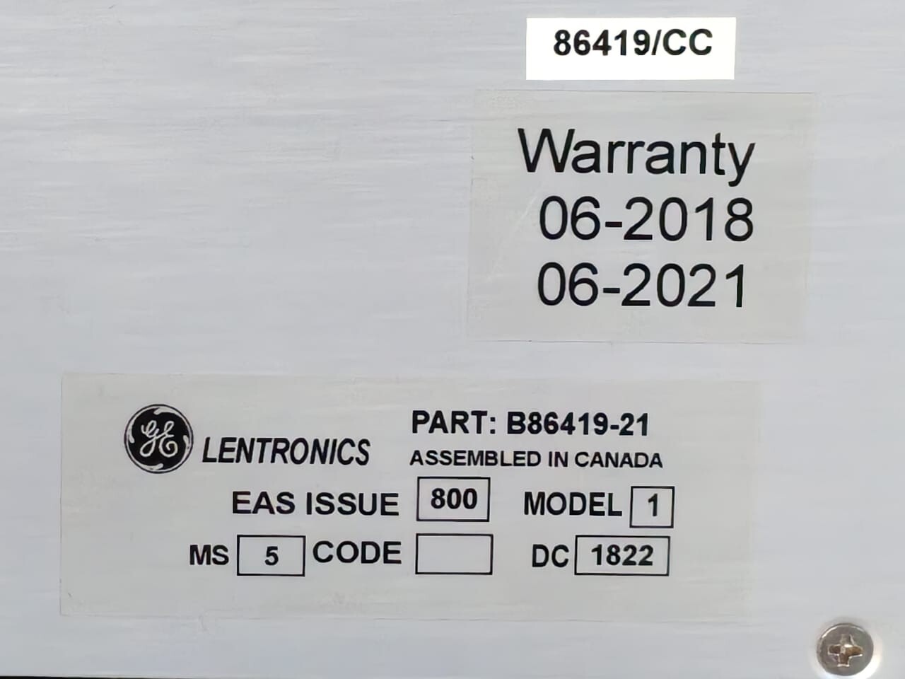 GE LENTRONICS MULTIPLEXERS 087-86419-21 GE LENTRONICS MULTIPLEXERS B86419-21 STM-16 UNIT /087-86419-21 9