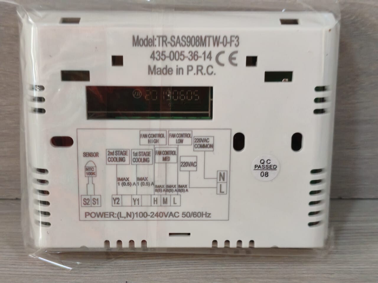 Trane TR-SAS908MTW-0-F3 TRANE TR-SAS908MTW-0-F3 DIGITAL THERMOSTAT 100-240VAC 9