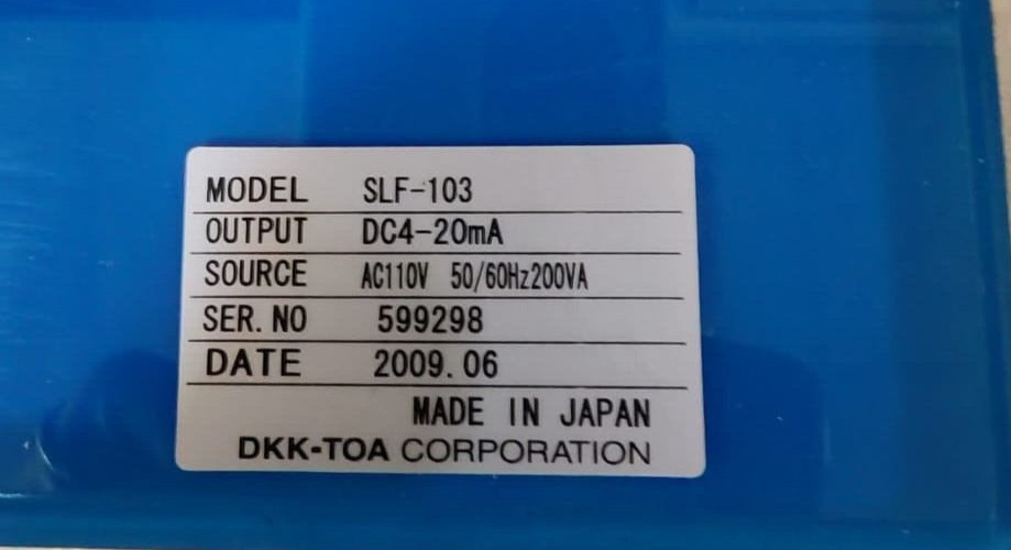TOA DKK SLF-103 TOA DKK SLF-103 SILICA ANALYZER 110V 6