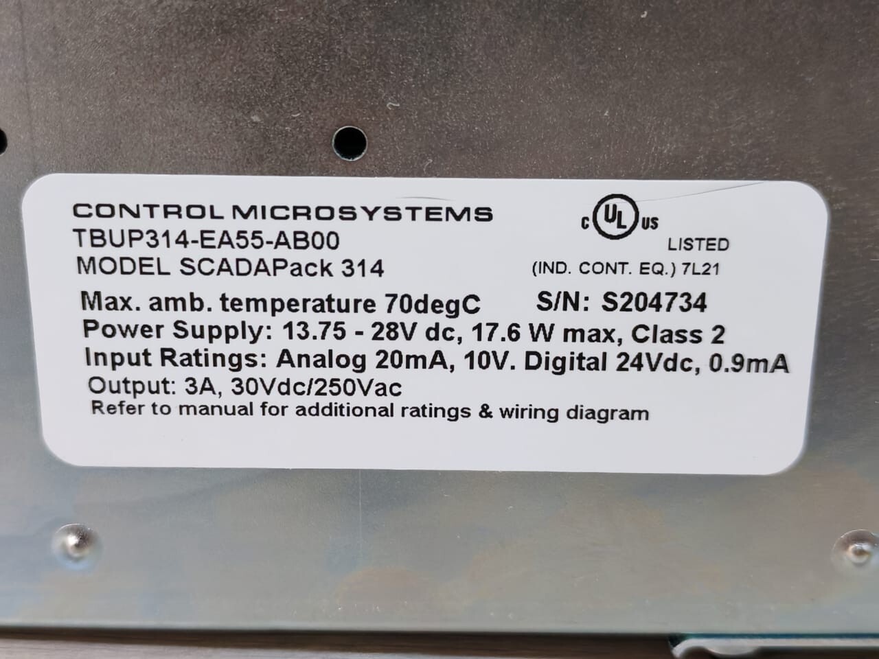 Schneider Electric TBUP314-EA55-AB00 SCHNEIDER ELECTRIC SCADAPACK 314 E TBUP314-EA55-AB00 REMOTE TELEMETRY UNIT 9