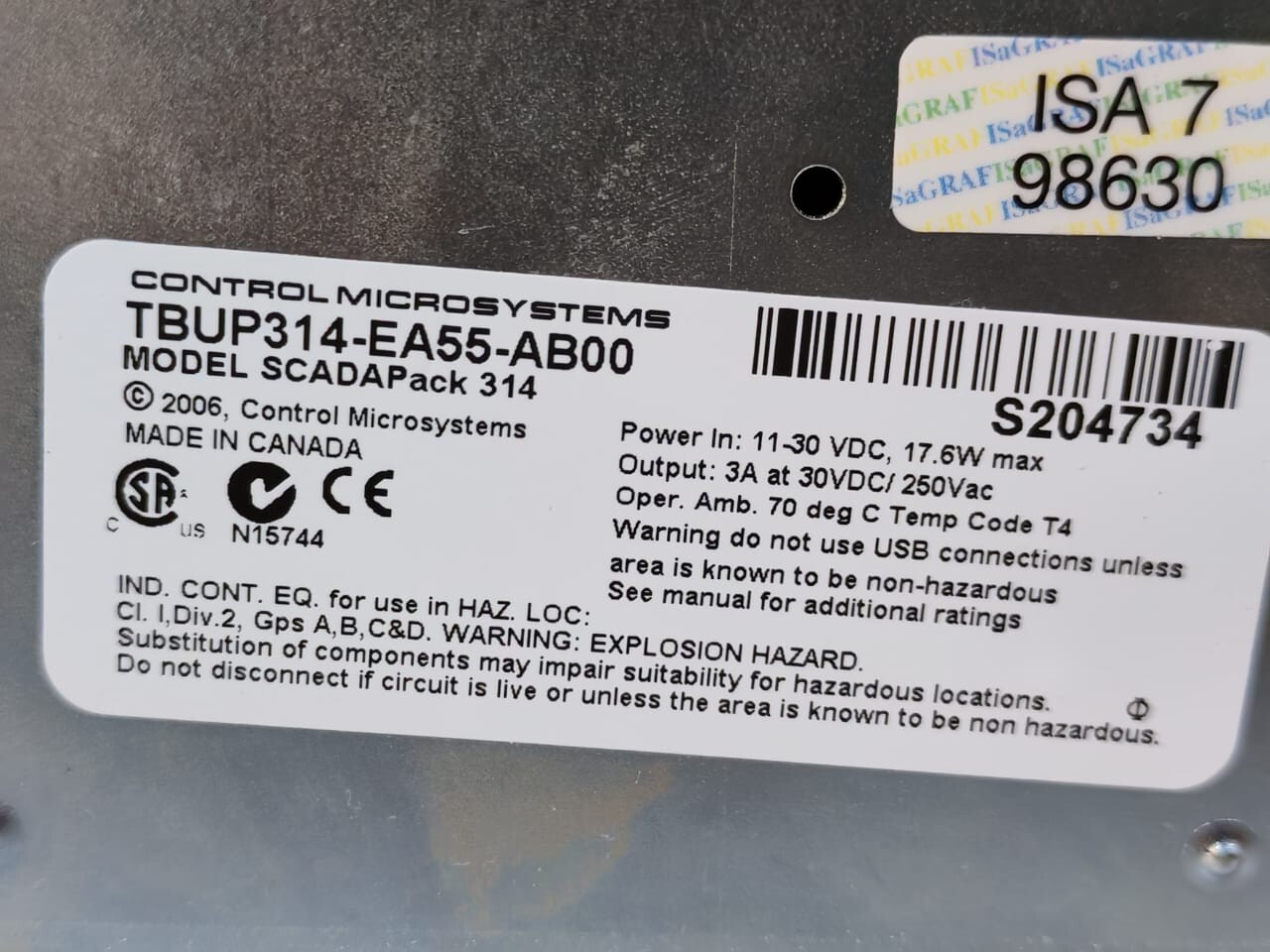 Schneider Electric TBUP314-EA55-AB00 SCHNEIDER ELECTRIC SCADAPACK 314 E TBUP314-EA55-AB00 REMOTE TELEMETRY UNIT 10