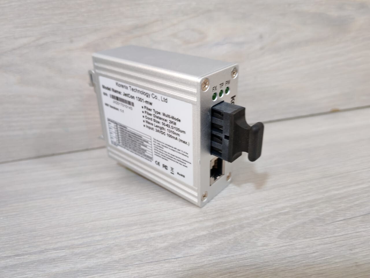 Korenix 1301-mw Korenix JetCon 1301-mw Converter, Fast Ethernet to Fibre Optic Ver: 1.1 5
