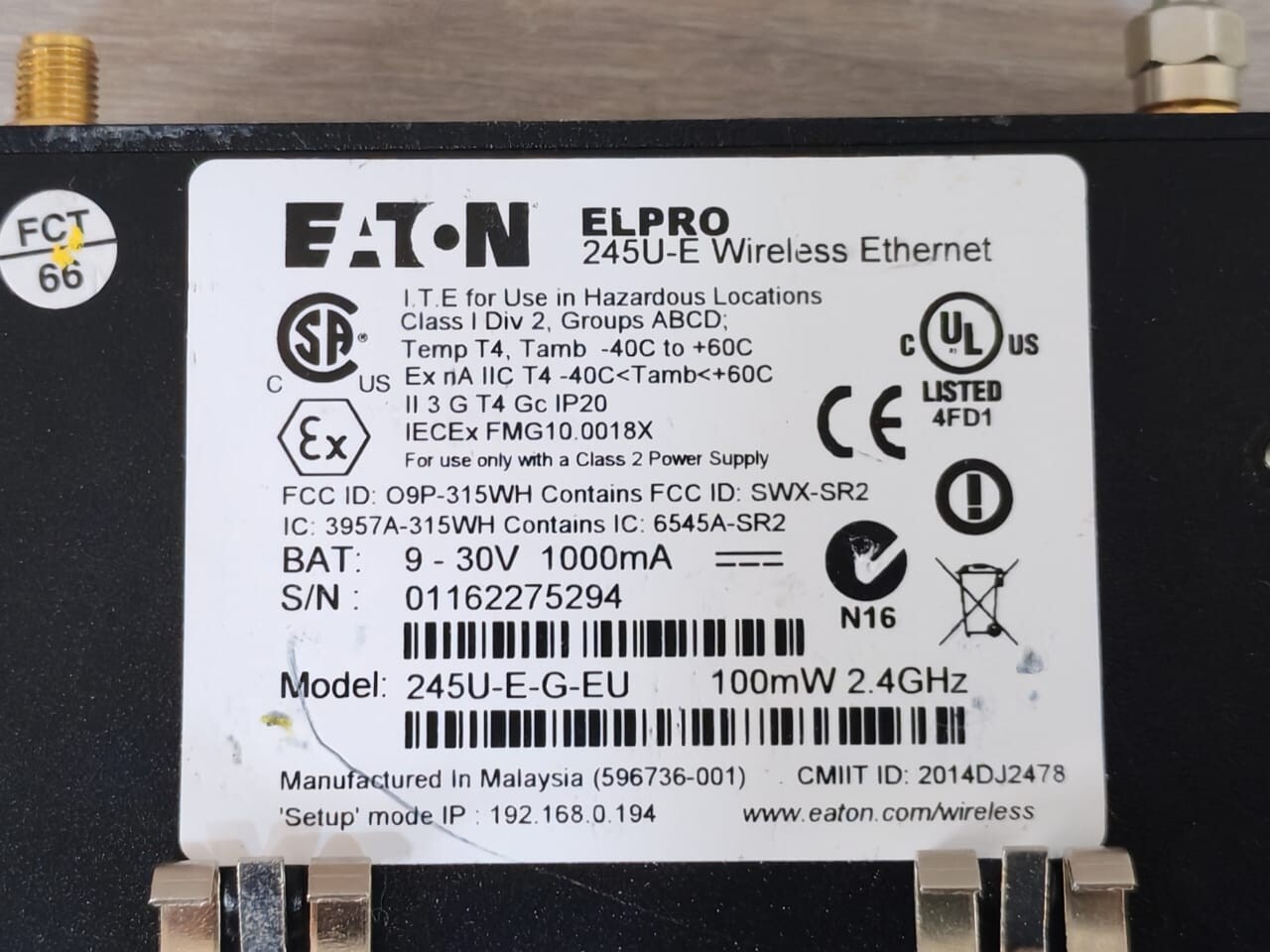Eaton ELPRO 245U-E EATON ELPRO 245U-E WIRELESS ETHERNET 245U-E-G-EU 3