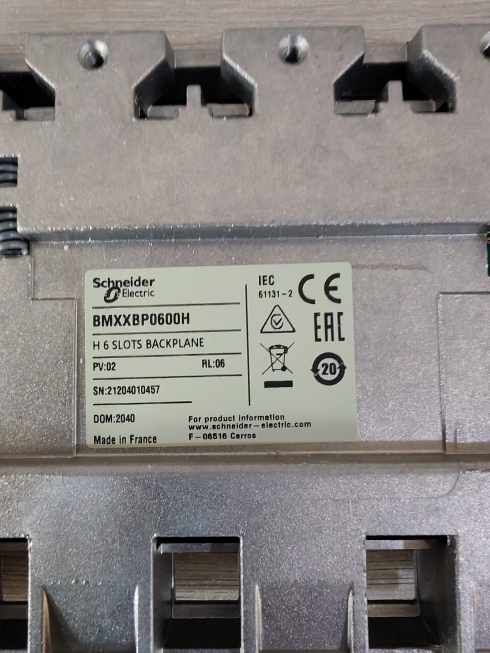 Schneider Electric BMXXBP0600H SCHNEIDER ELECTRIC BMXXBP0600H 6 SLOTS BACKPLANE 7
